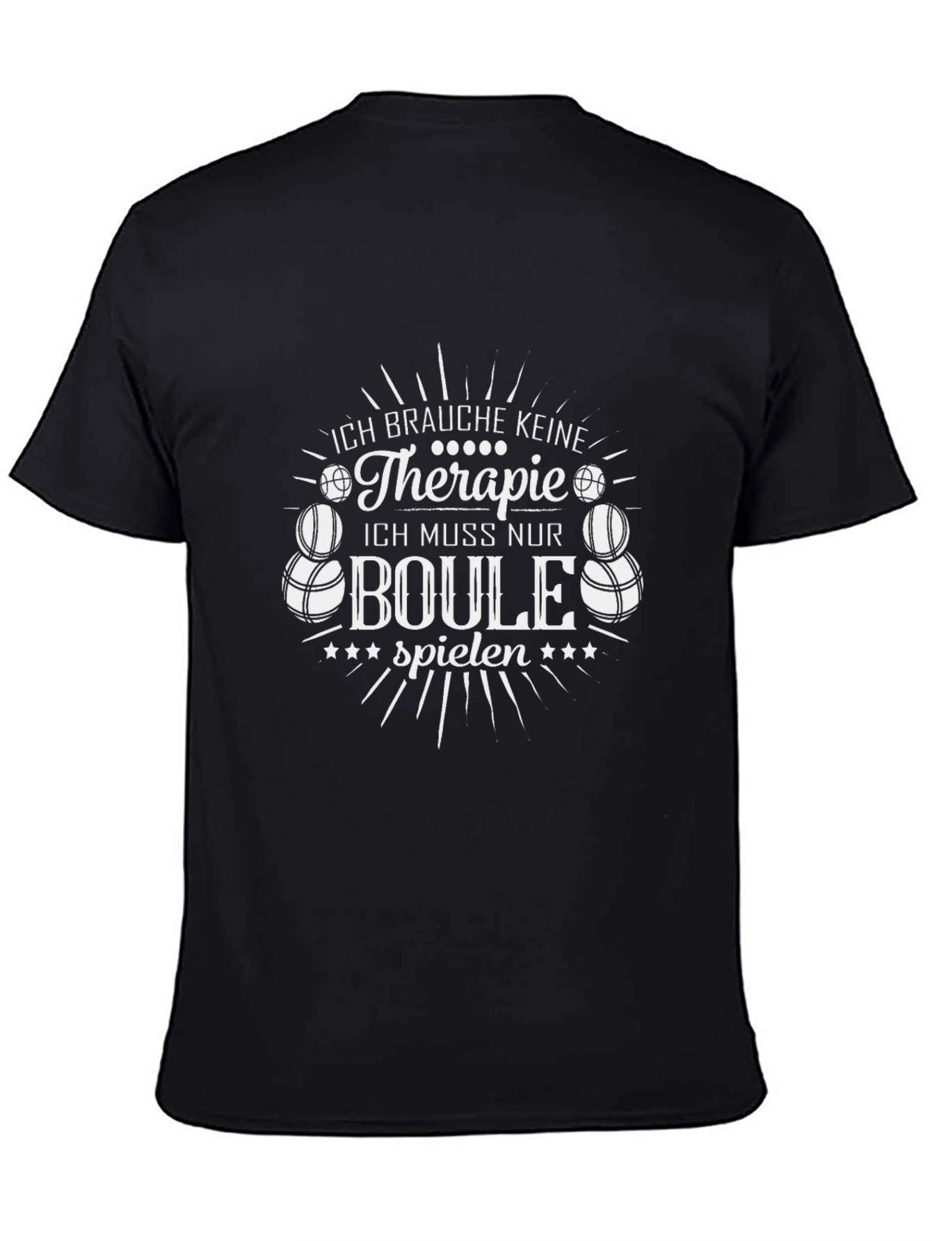 Bocce Ball Therapy Black T-Shirt