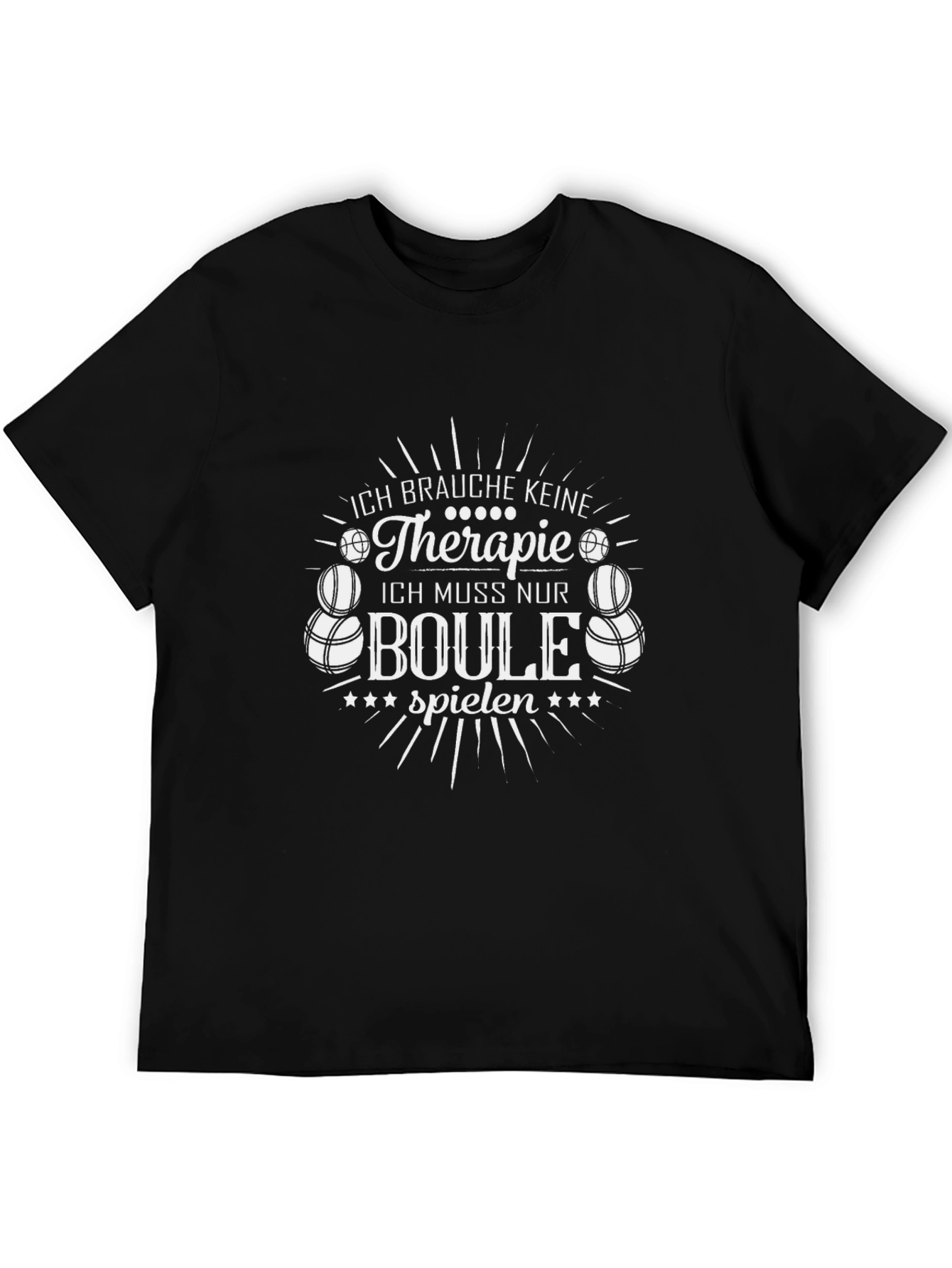 Bocce Ball Therapy Black T-Shirt