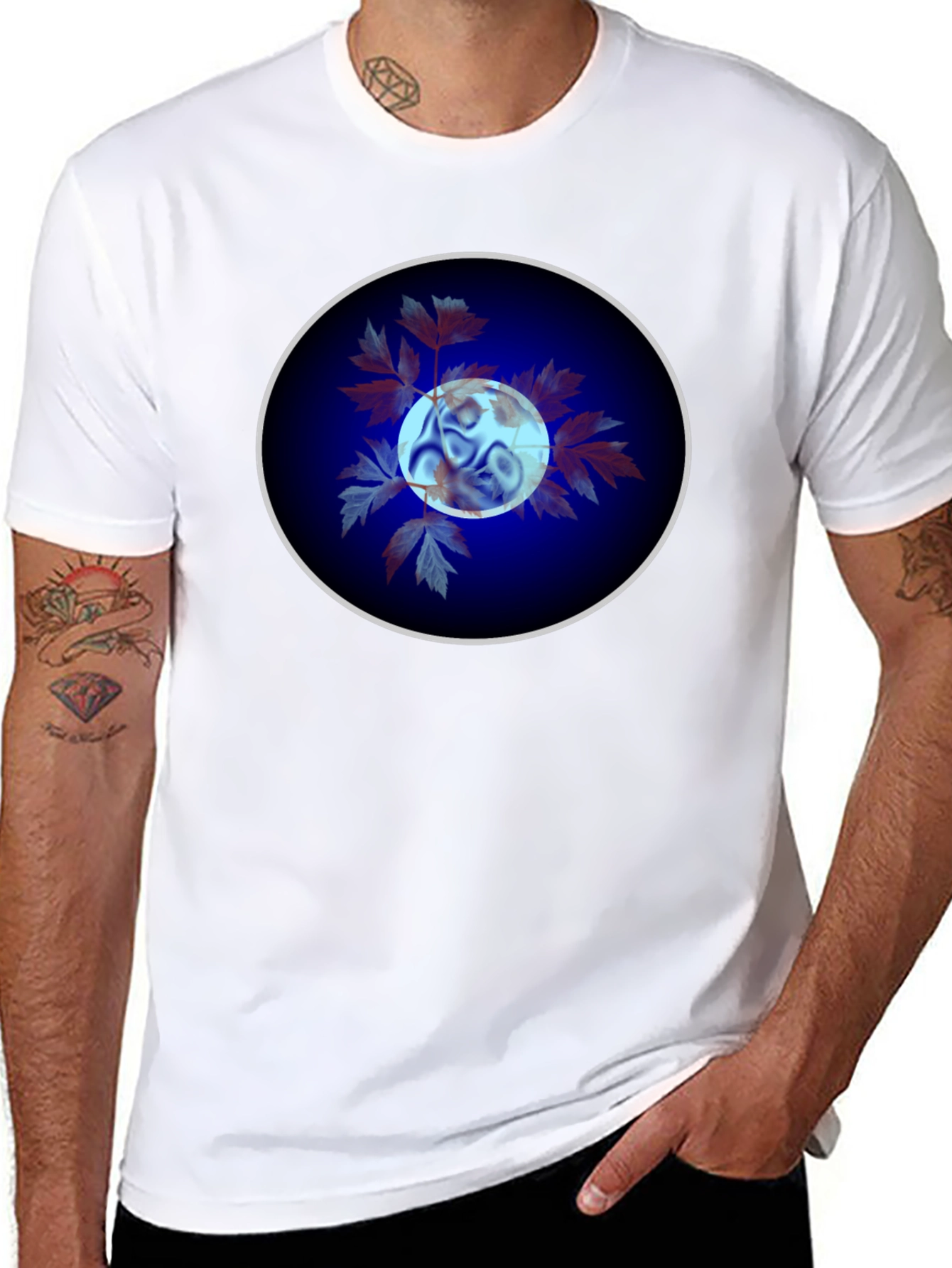 Abstract Circle Graphic Tee - Black