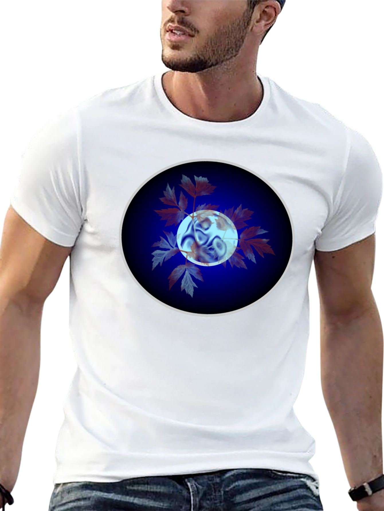 Abstract Circle Graphic Tee - Black