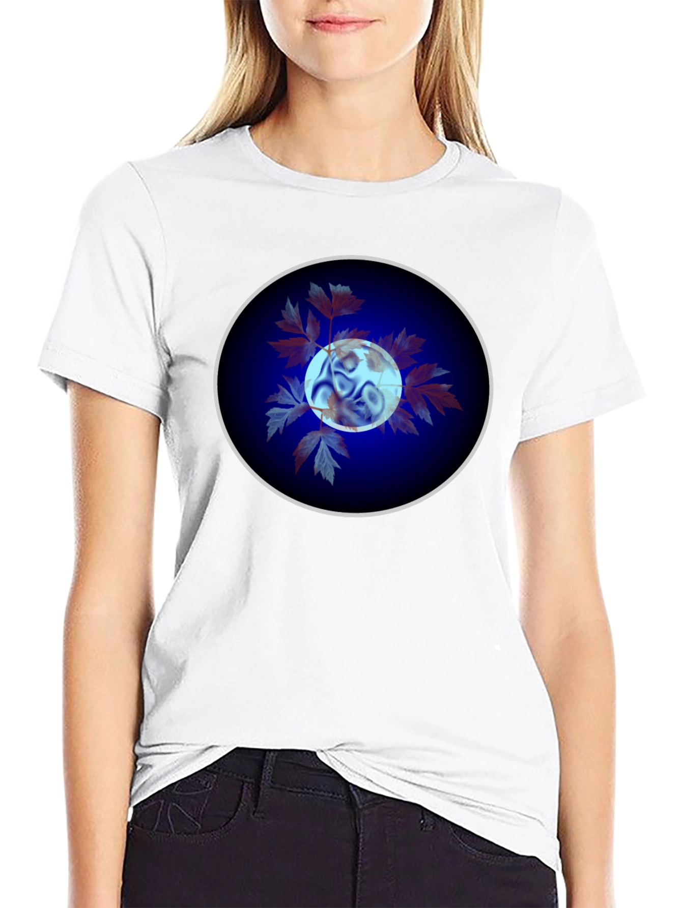 Abstract Circle Graphic Tee - Black
