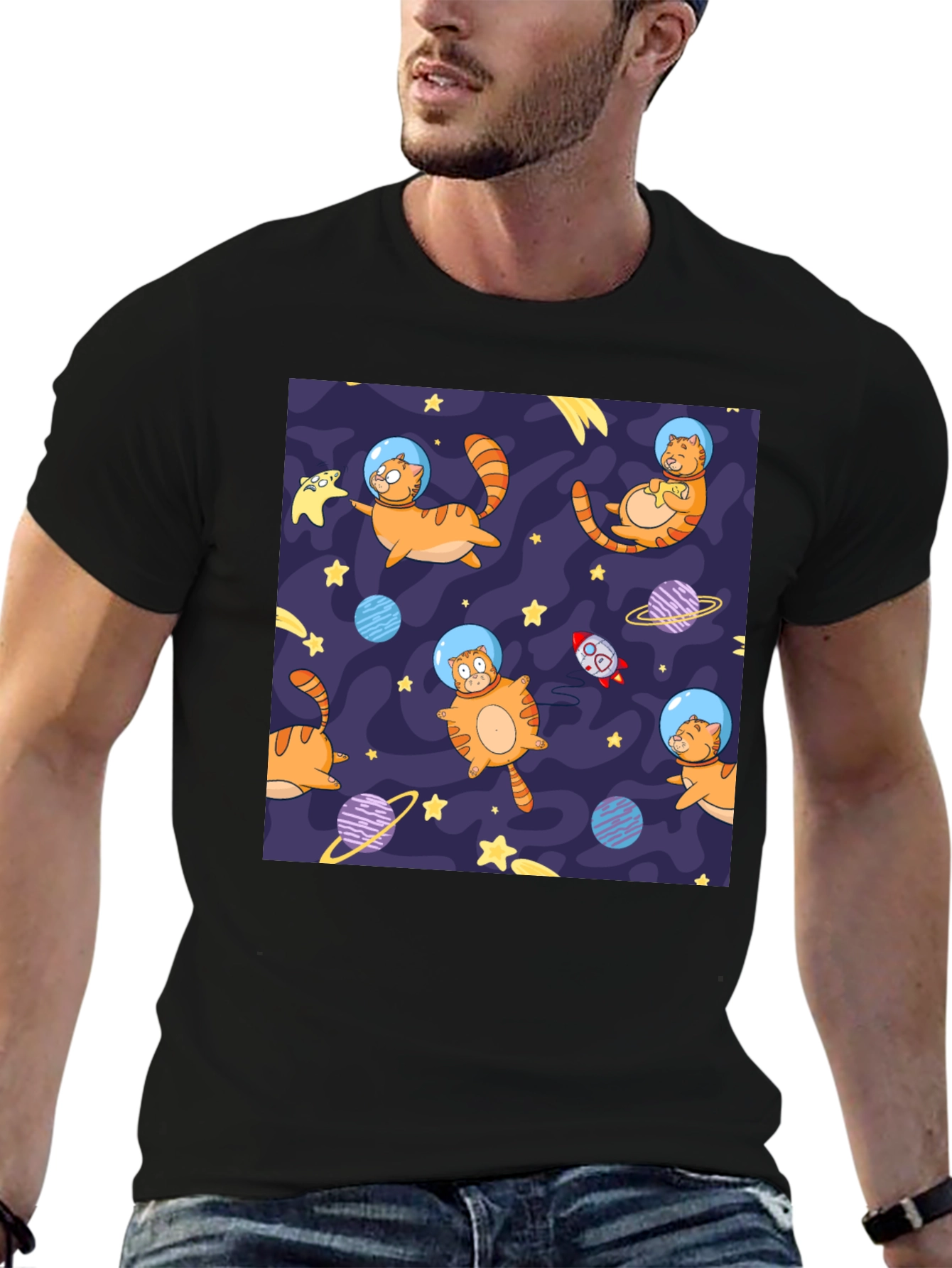 Space Cat T-Shirt - Galaxy Feline Fun