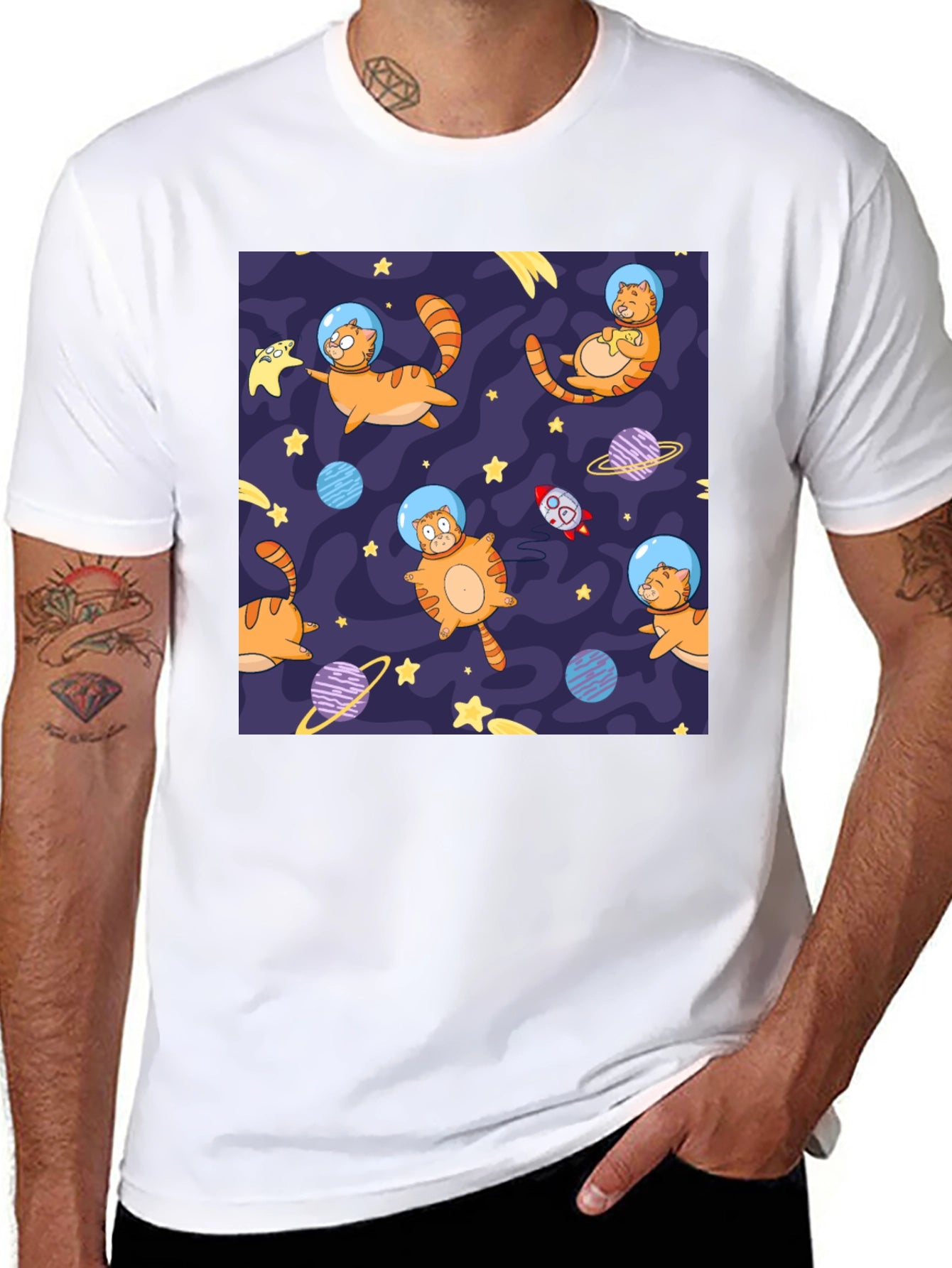 Space Cat T-Shirt - Galaxy Feline Fun