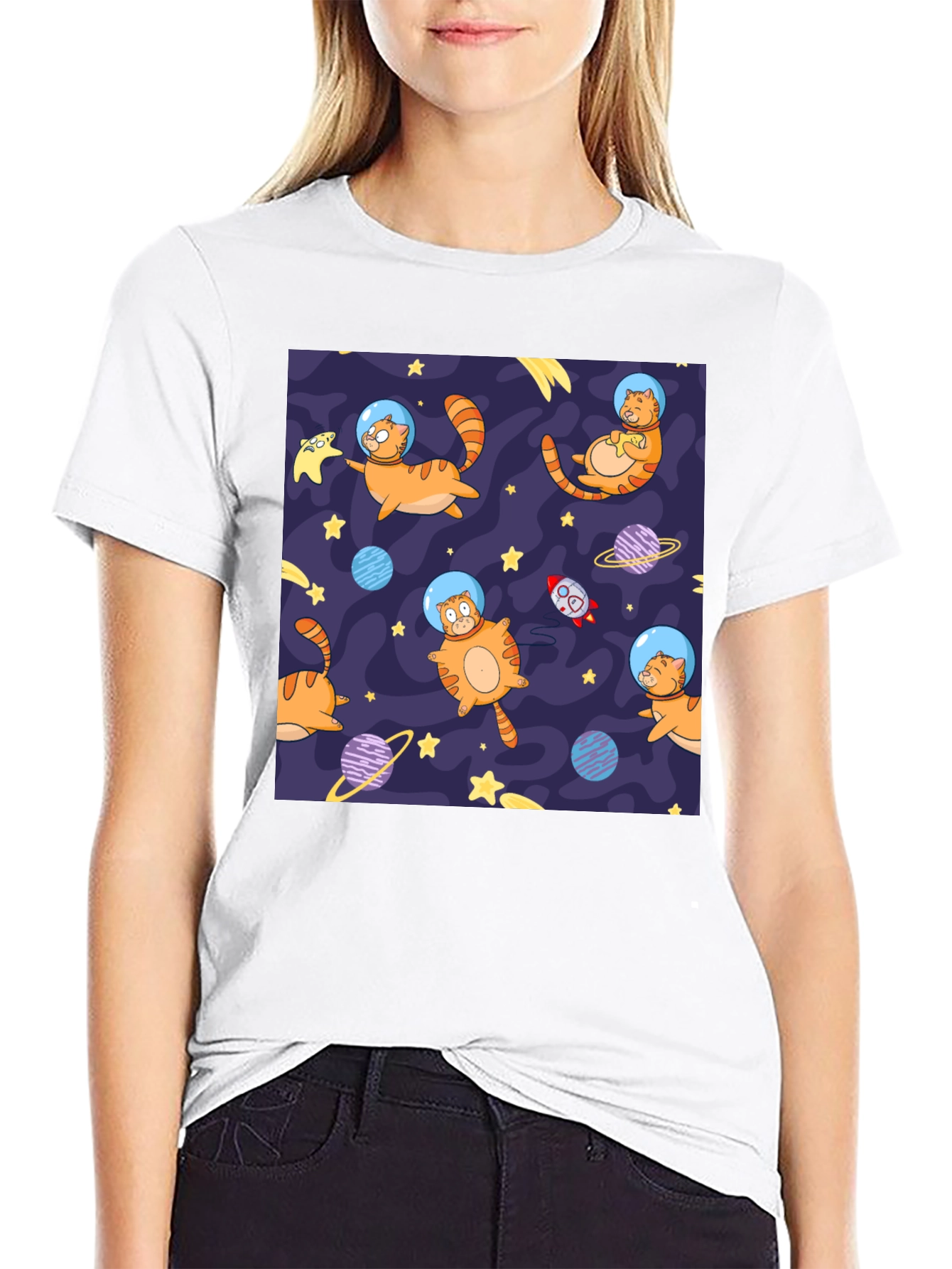 Space Cat T-Shirt - Galaxy Feline Fun