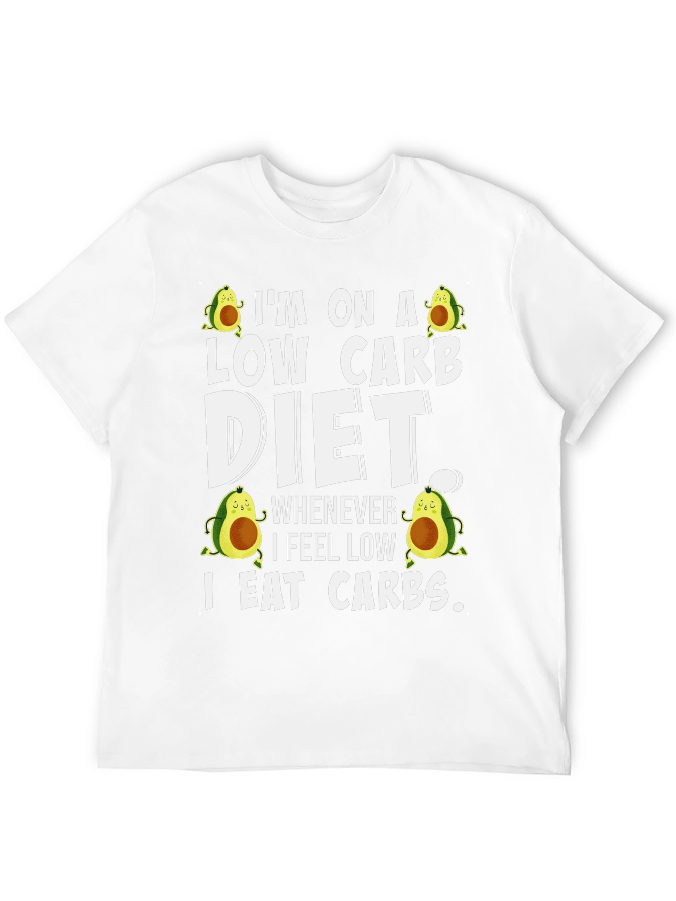 Low Carb Diet T-Shirt - Avocado Design