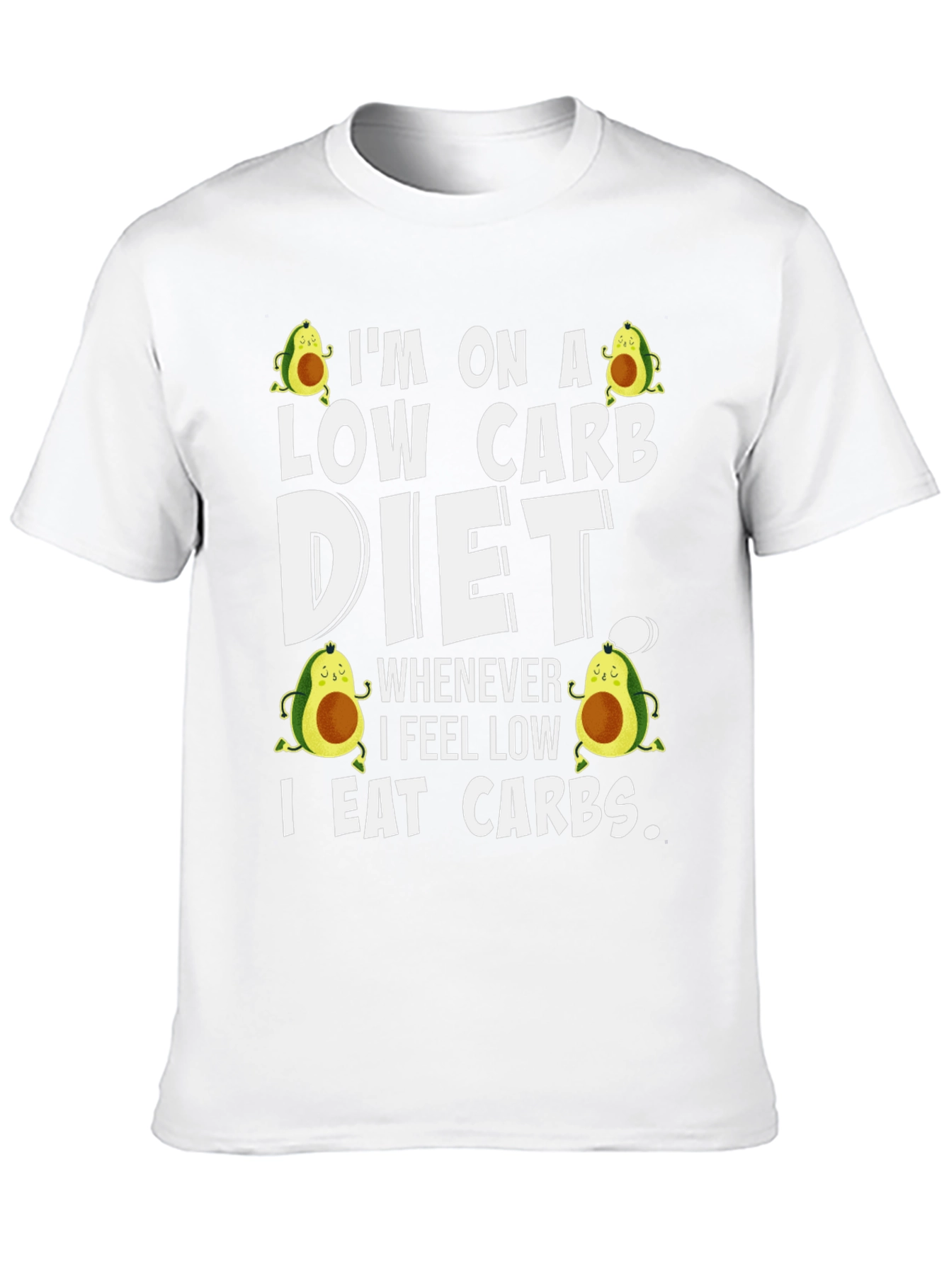 Low Carb Diet T-Shirt - Avocado Design