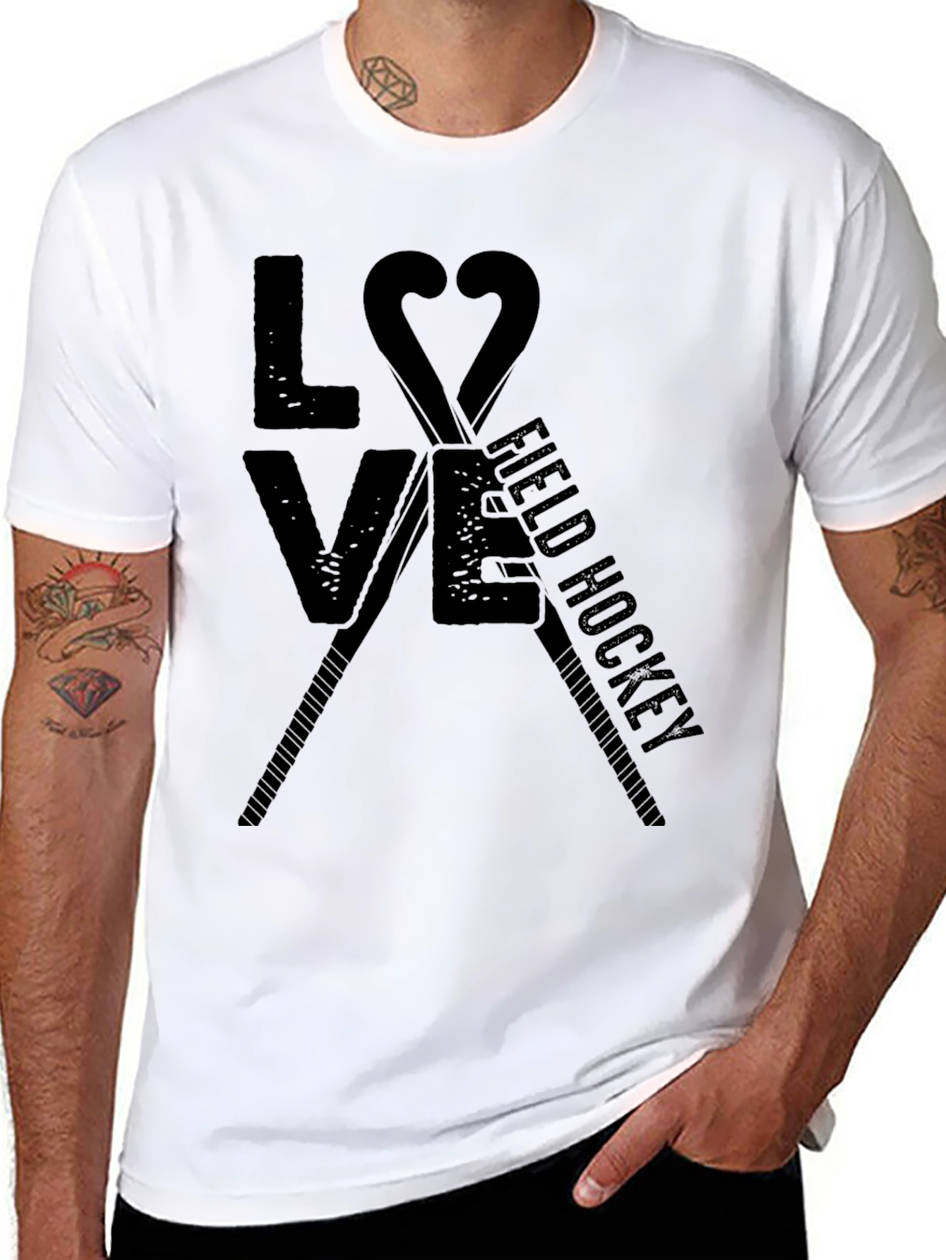 Love Field Hockey T-Shirt - Black Graphic Tee