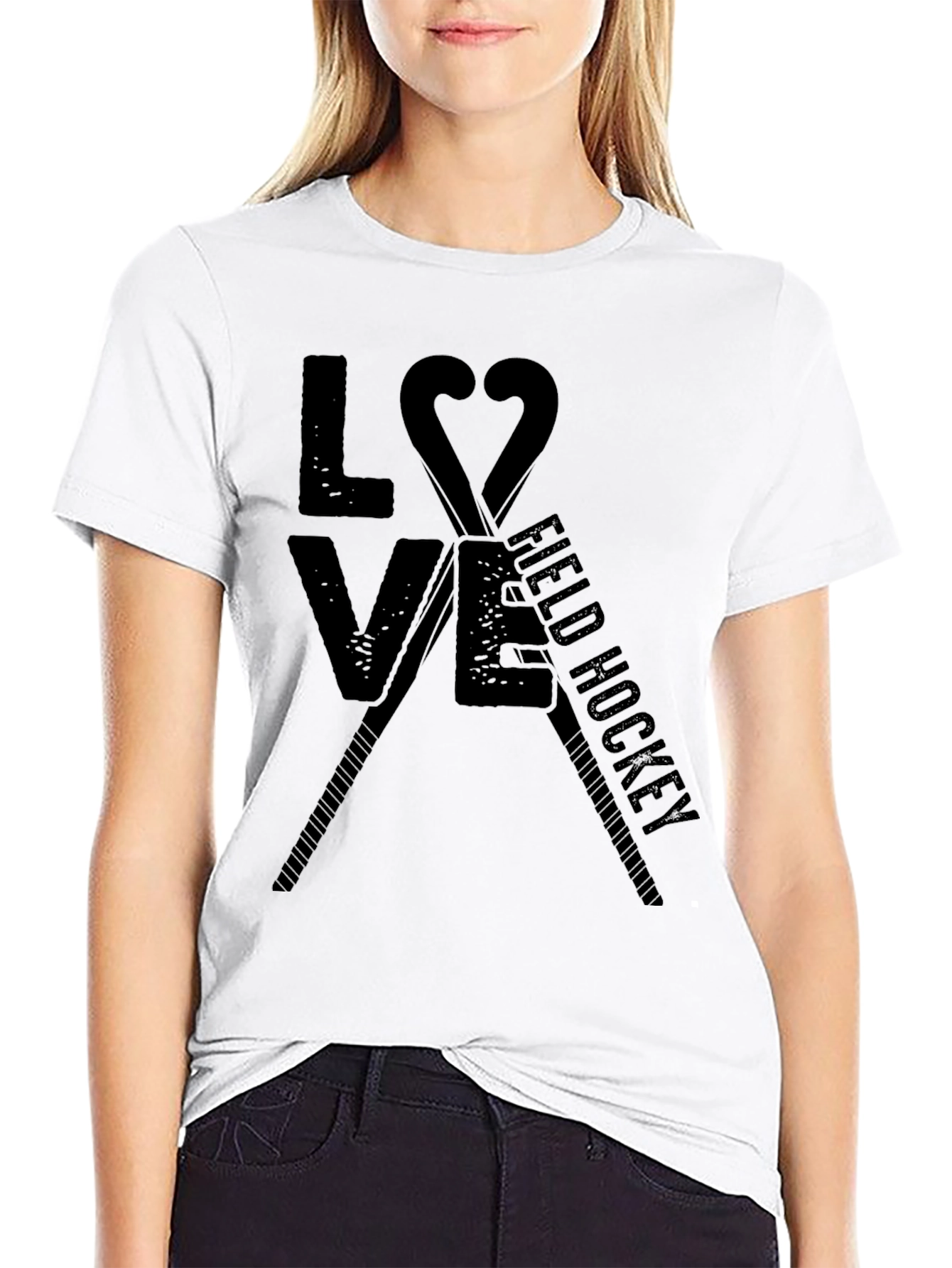 Love Field Hockey T-Shirt - Black Graphic Tee