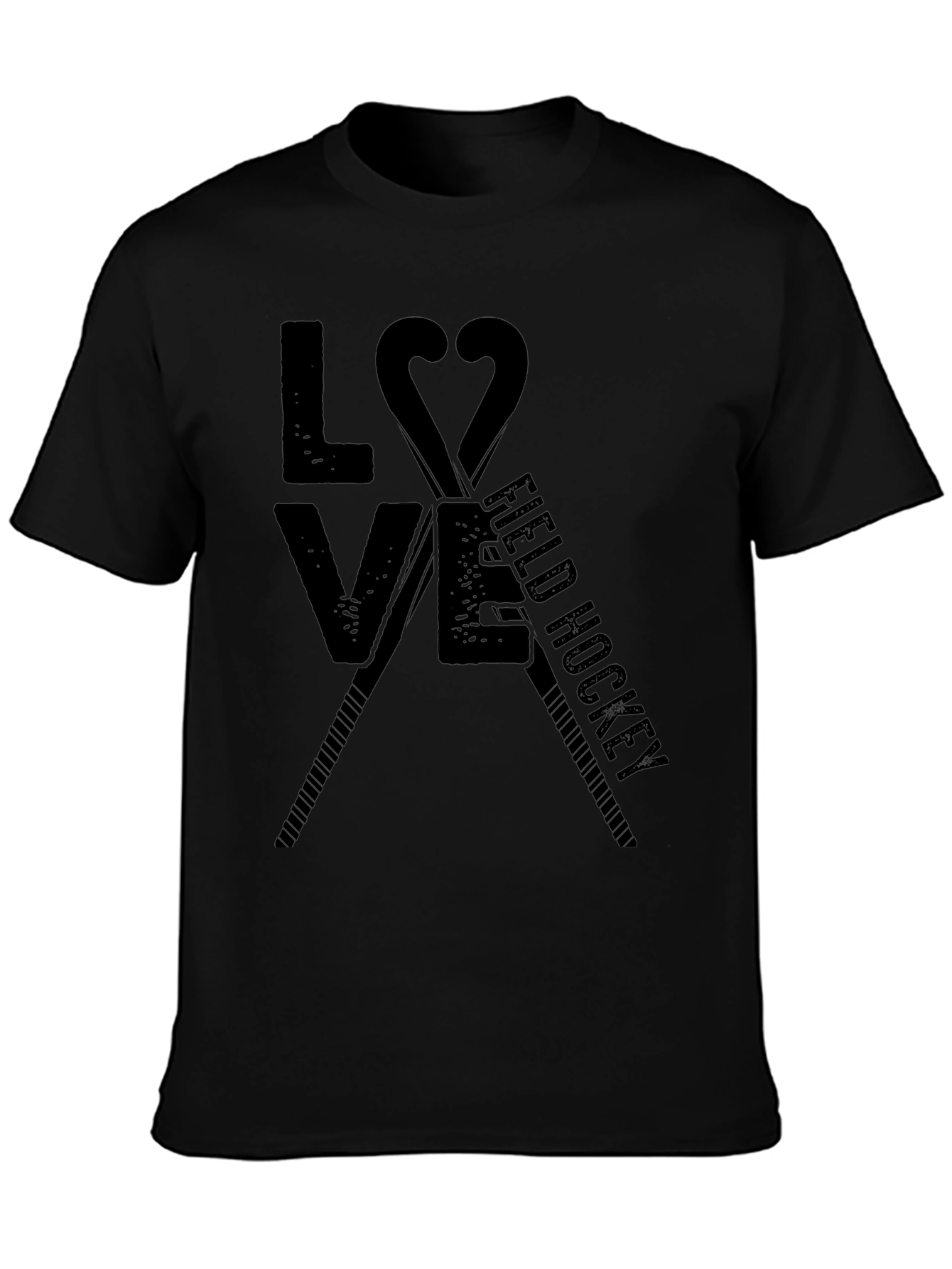 Love Field Hockey T-Shirt - Black Graphic Tee