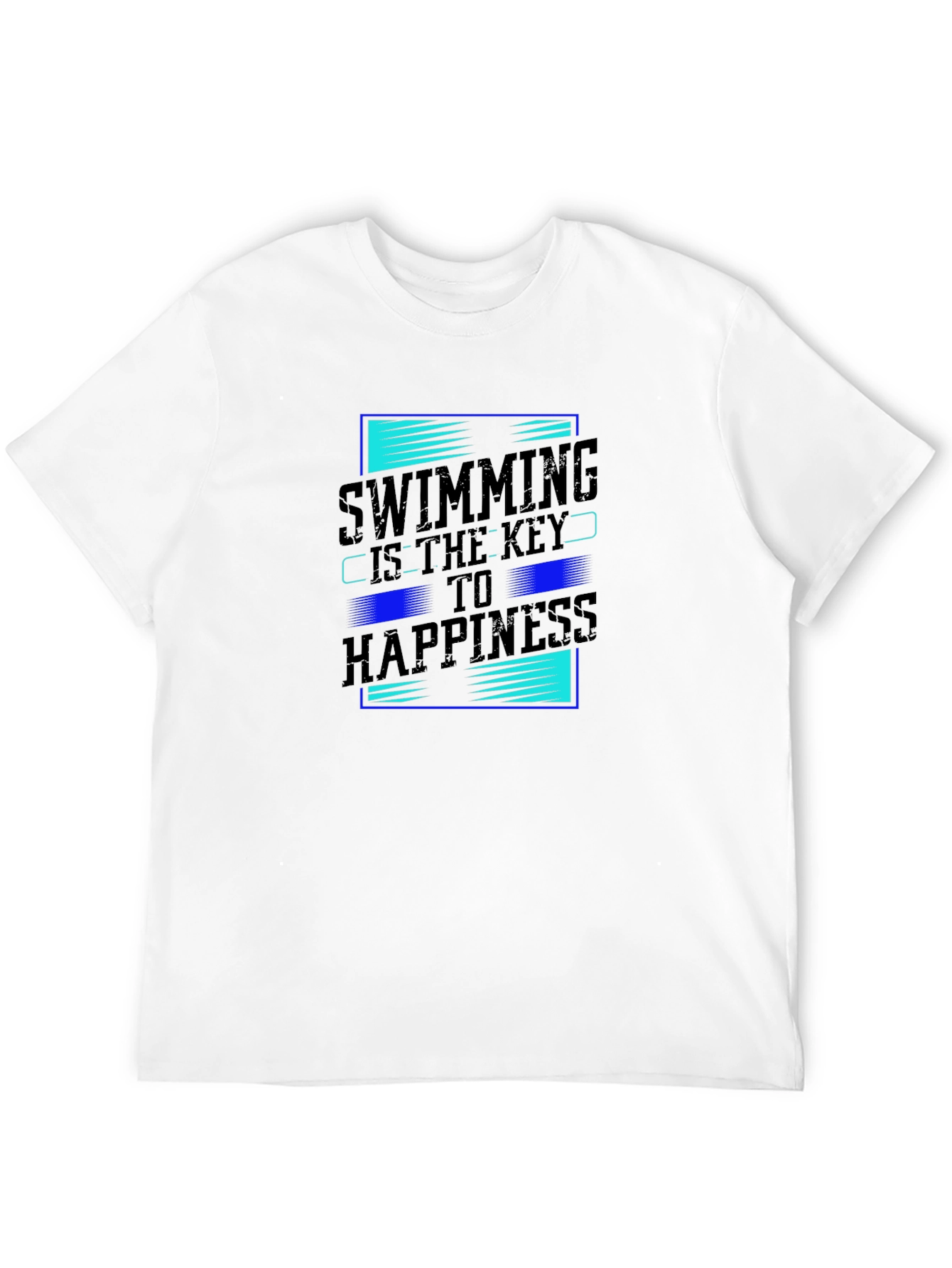 Swimming Key to Happiness Black Graphic Tee