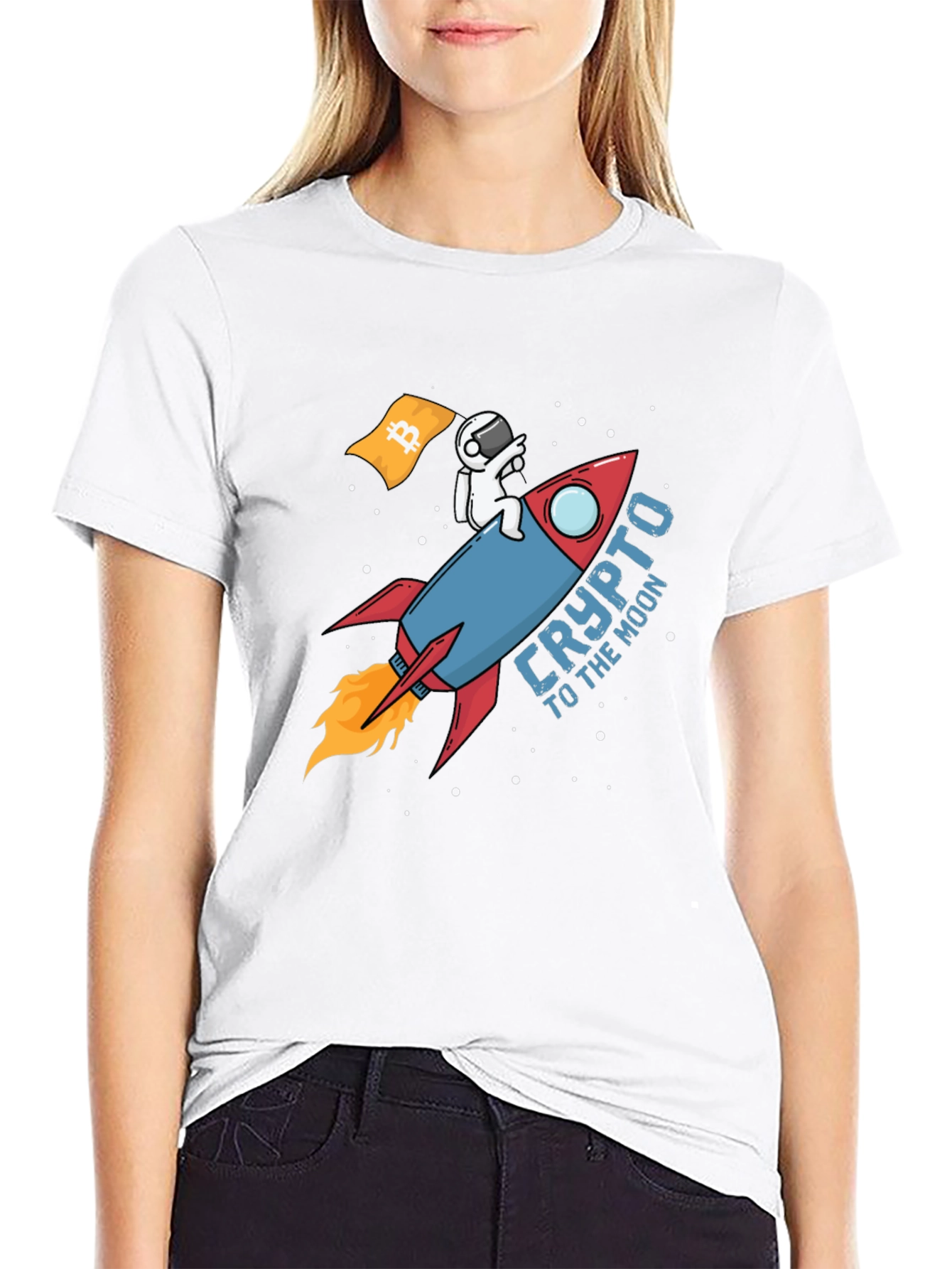 Crypto To The Moon Black T-Shirt