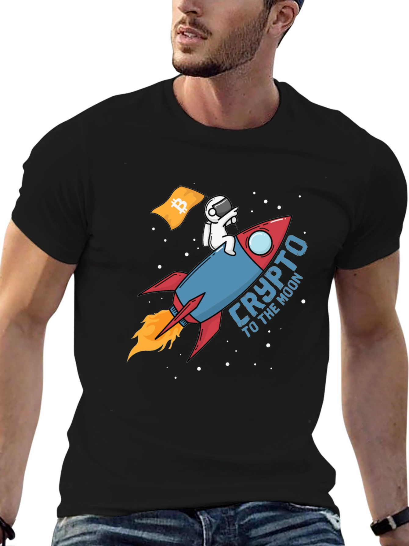 Crypto To The Moon Black T-Shirt