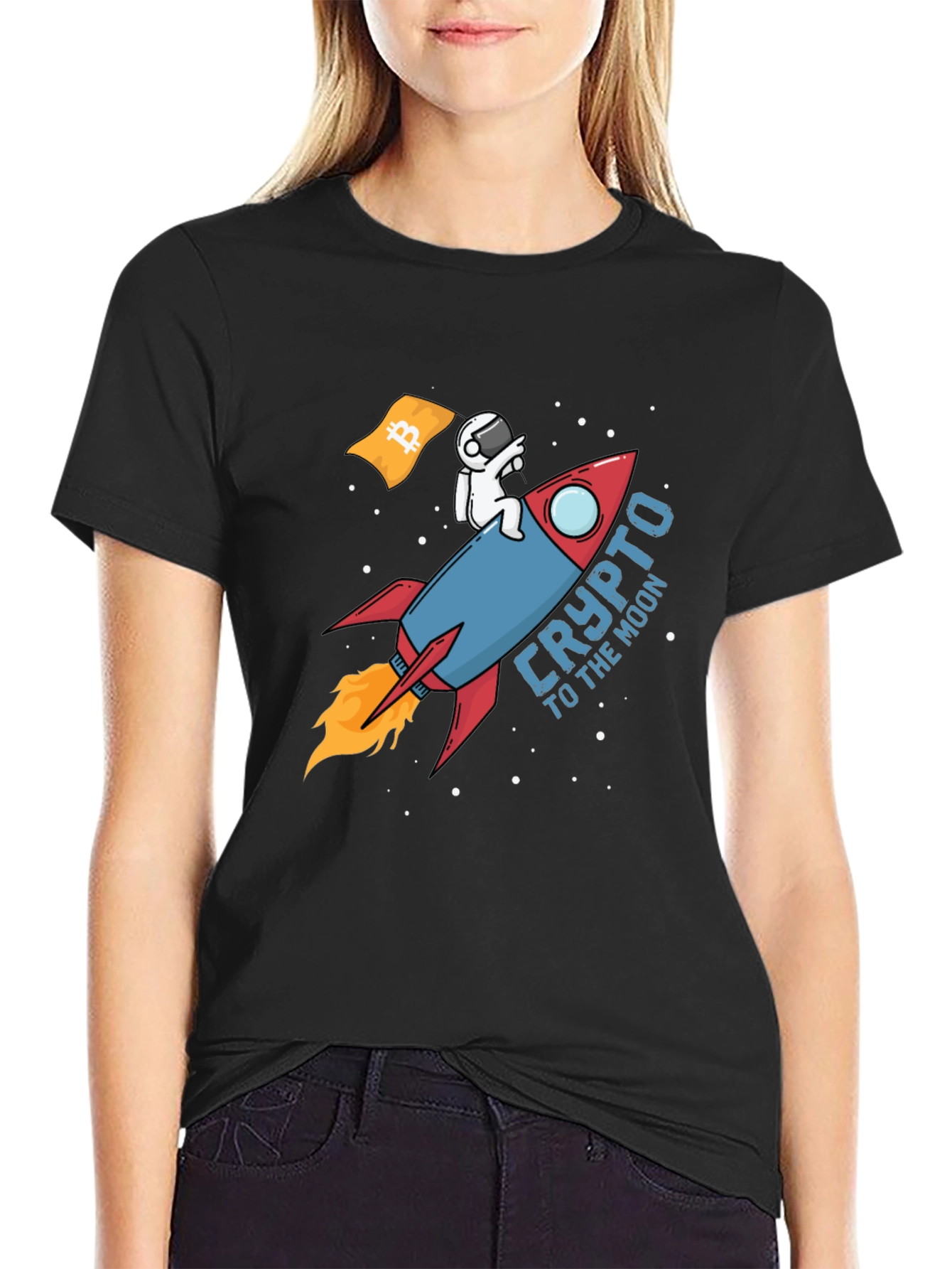 Crypto To The Moon Black T-Shirt