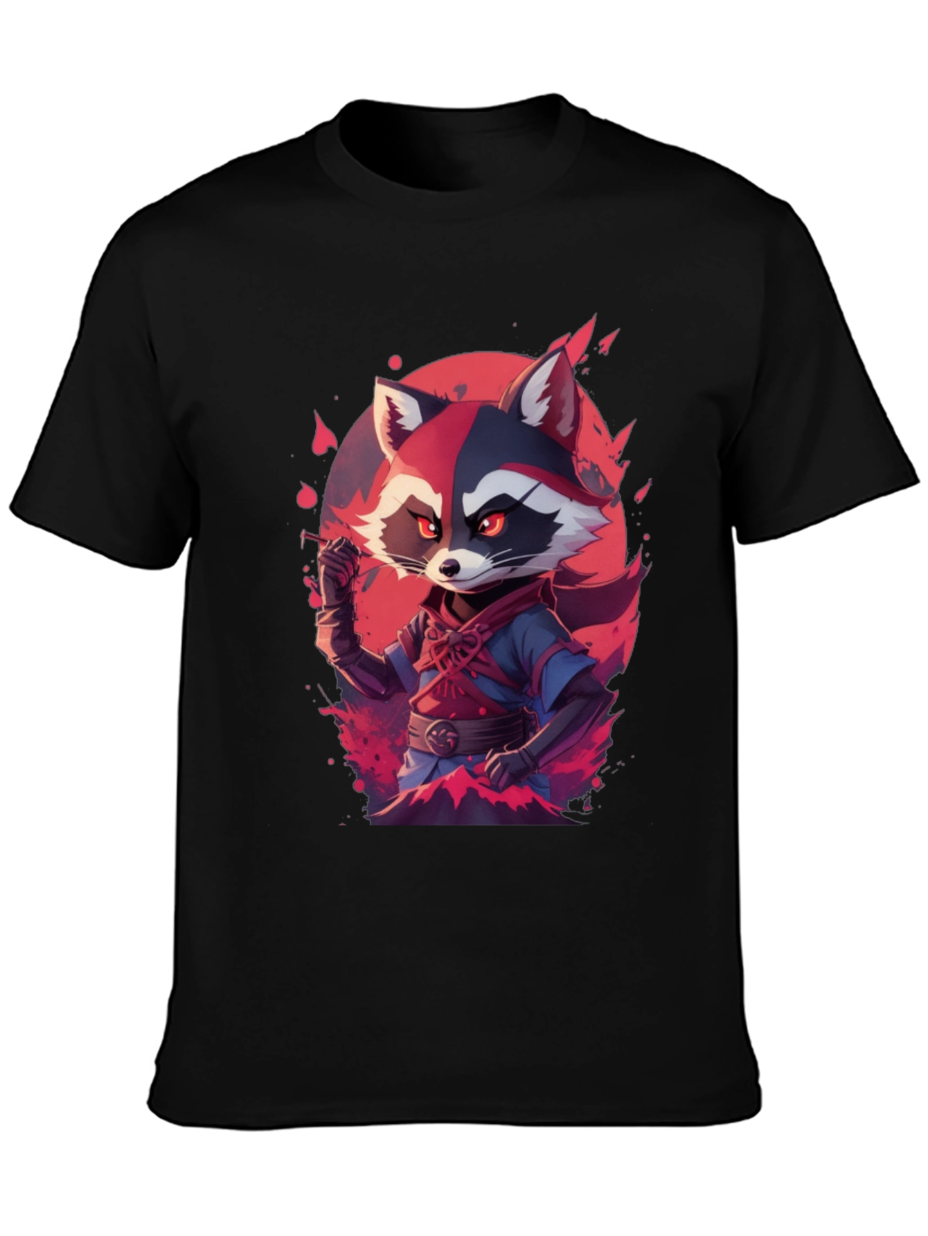 Raccoon Warrior Black Tee