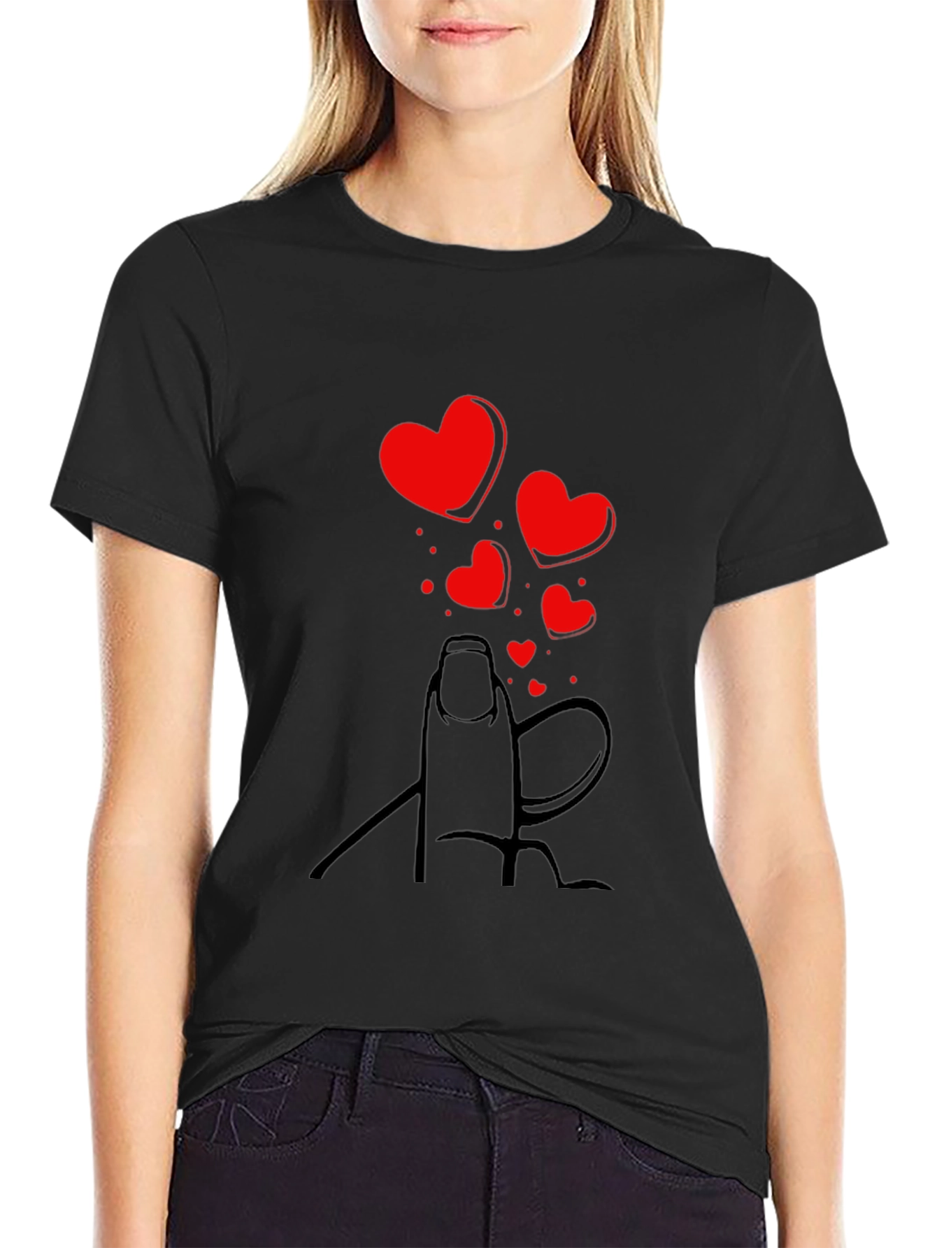 Heart Fingers T-Shirt - Valentines Day