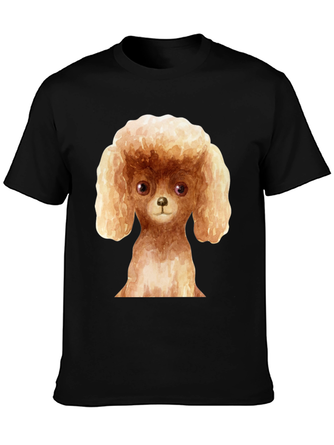 Poodle Dog Graphic Tee - Black Cotton Casual T-Shirt