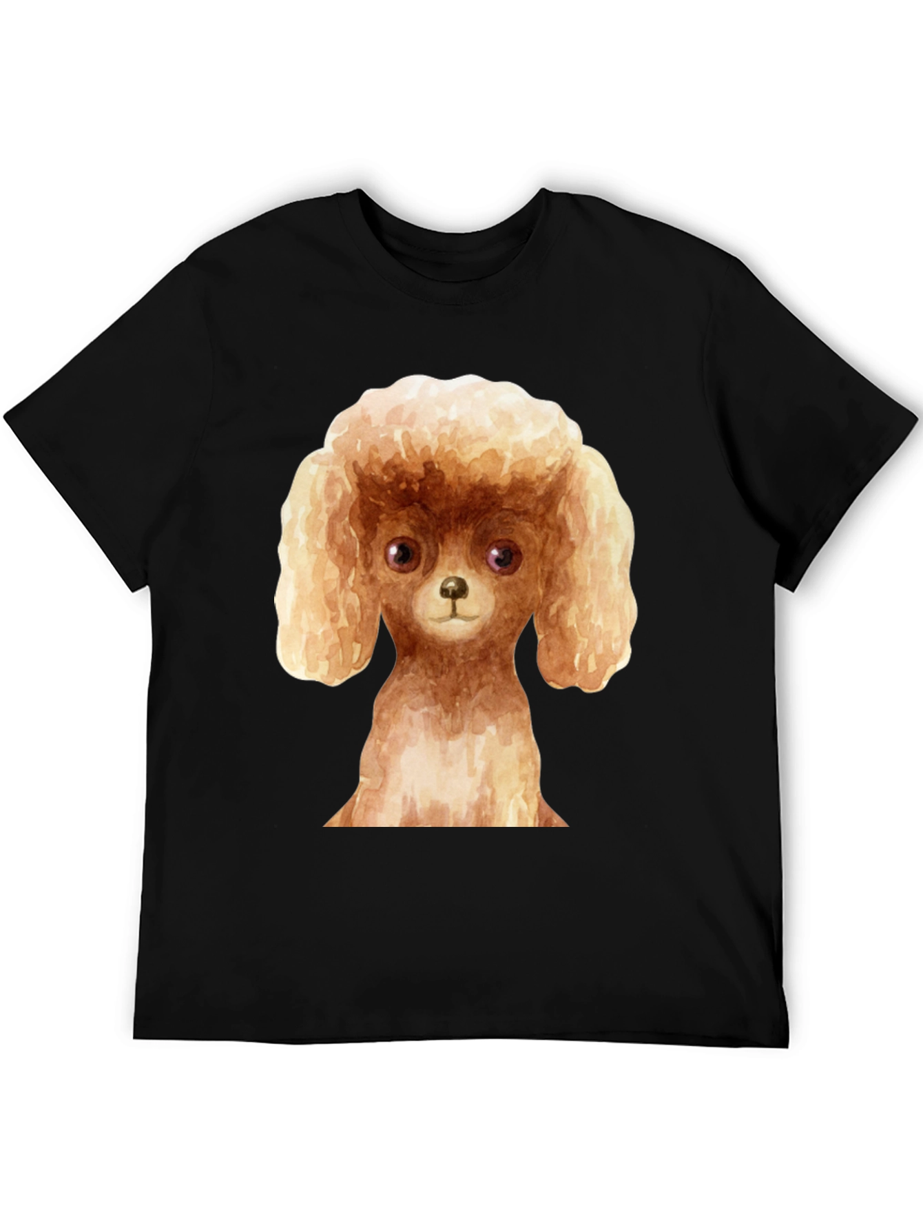 Poodle Dog Graphic Tee - Black Cotton Casual T-Shirt