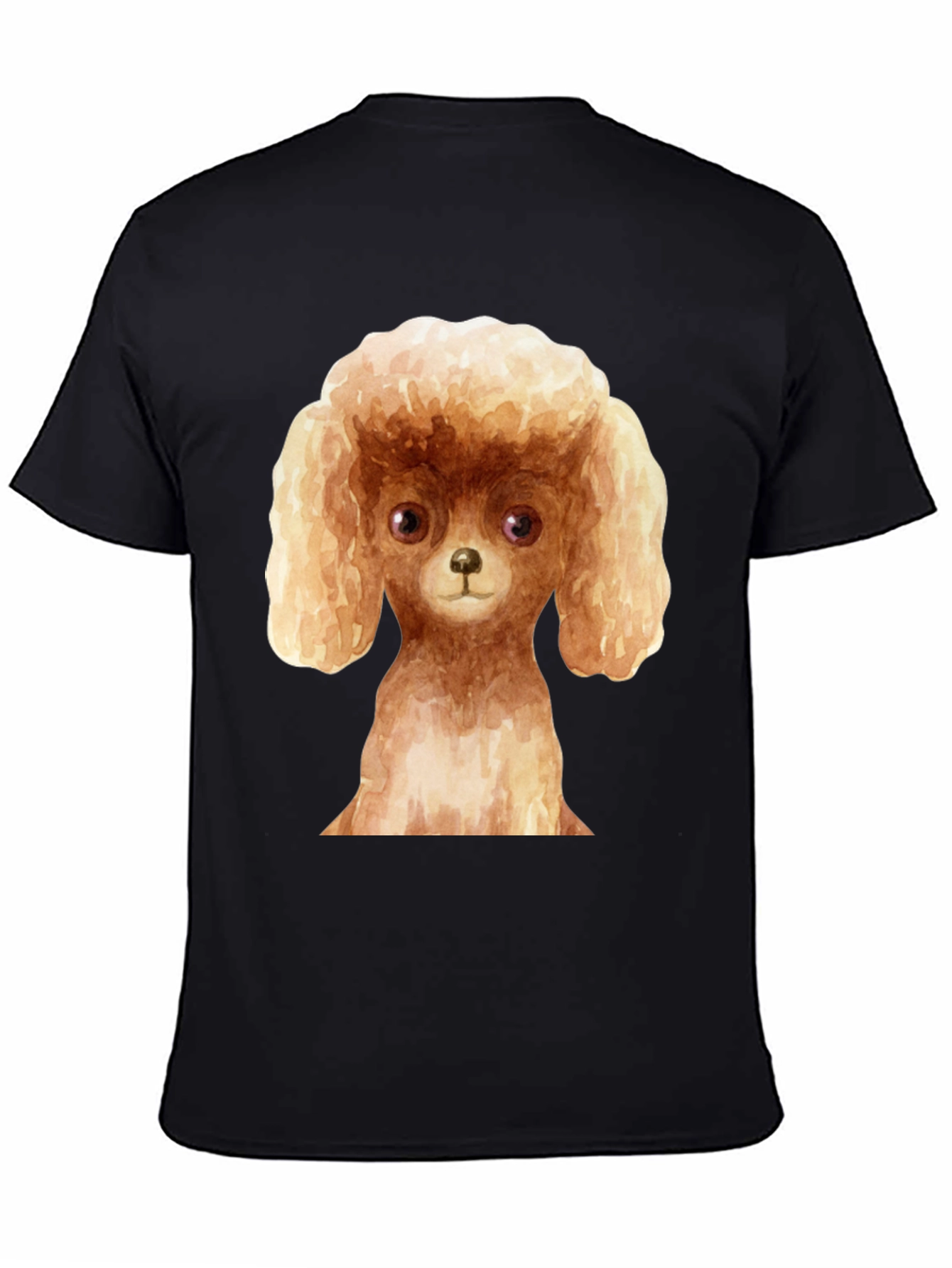 Poodle Dog Graphic Tee - Black Cotton Casual T-Shirt