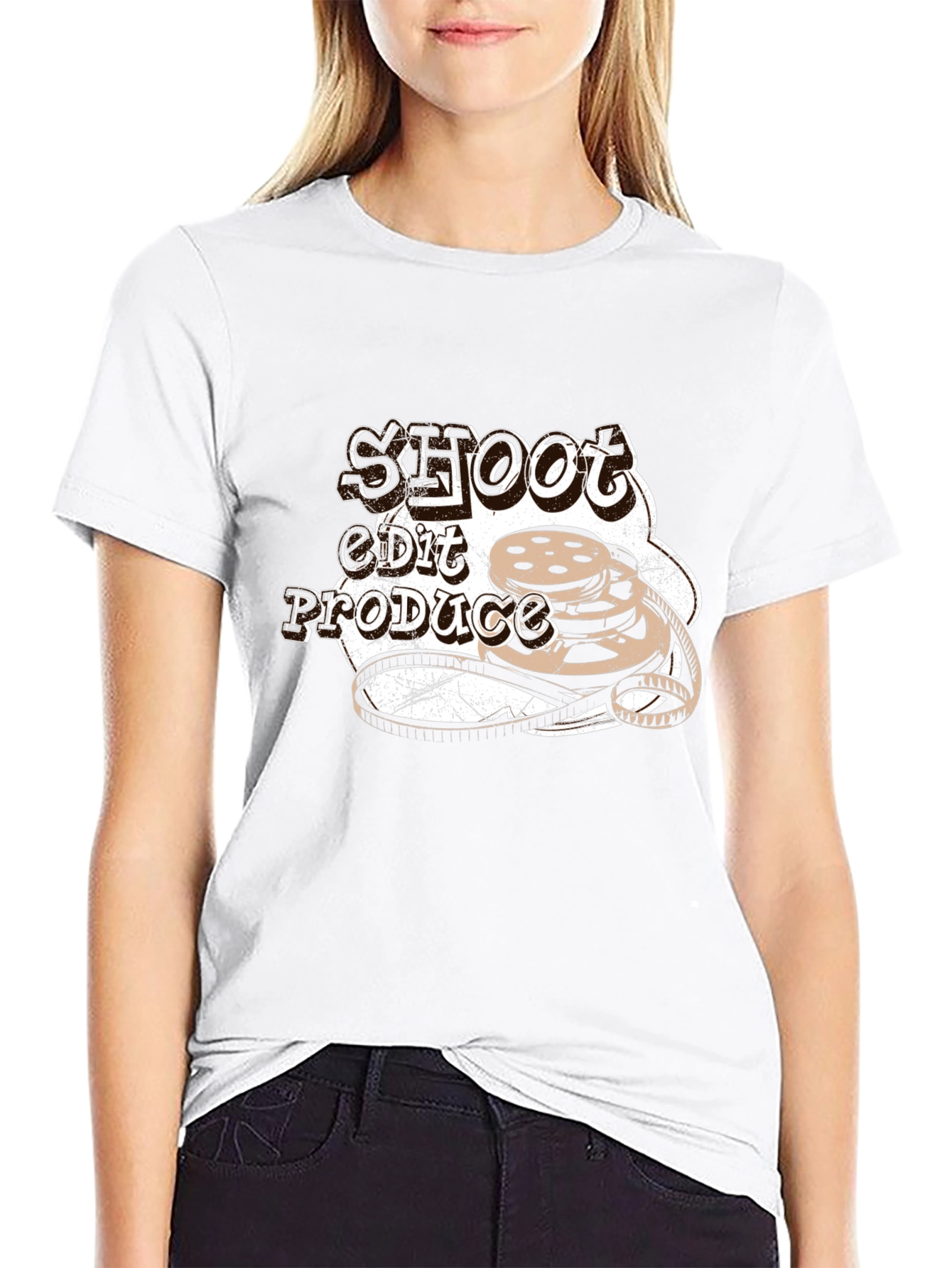 Shoot Edit Produce Black Graphic Tee