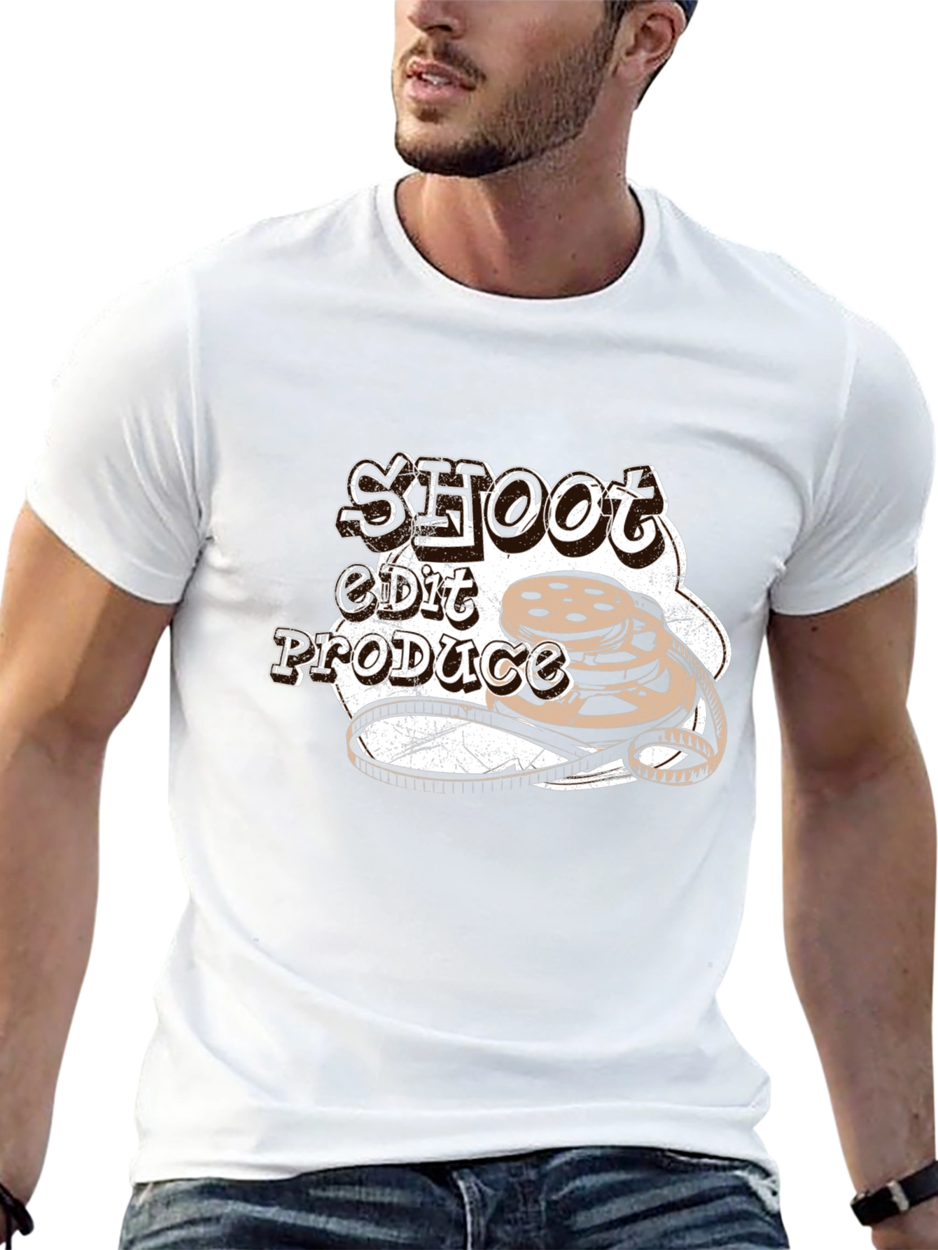 Shoot Edit Produce Black Graphic Tee