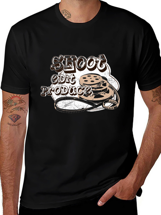 Shoot Edit Produce Black Graphic Tee