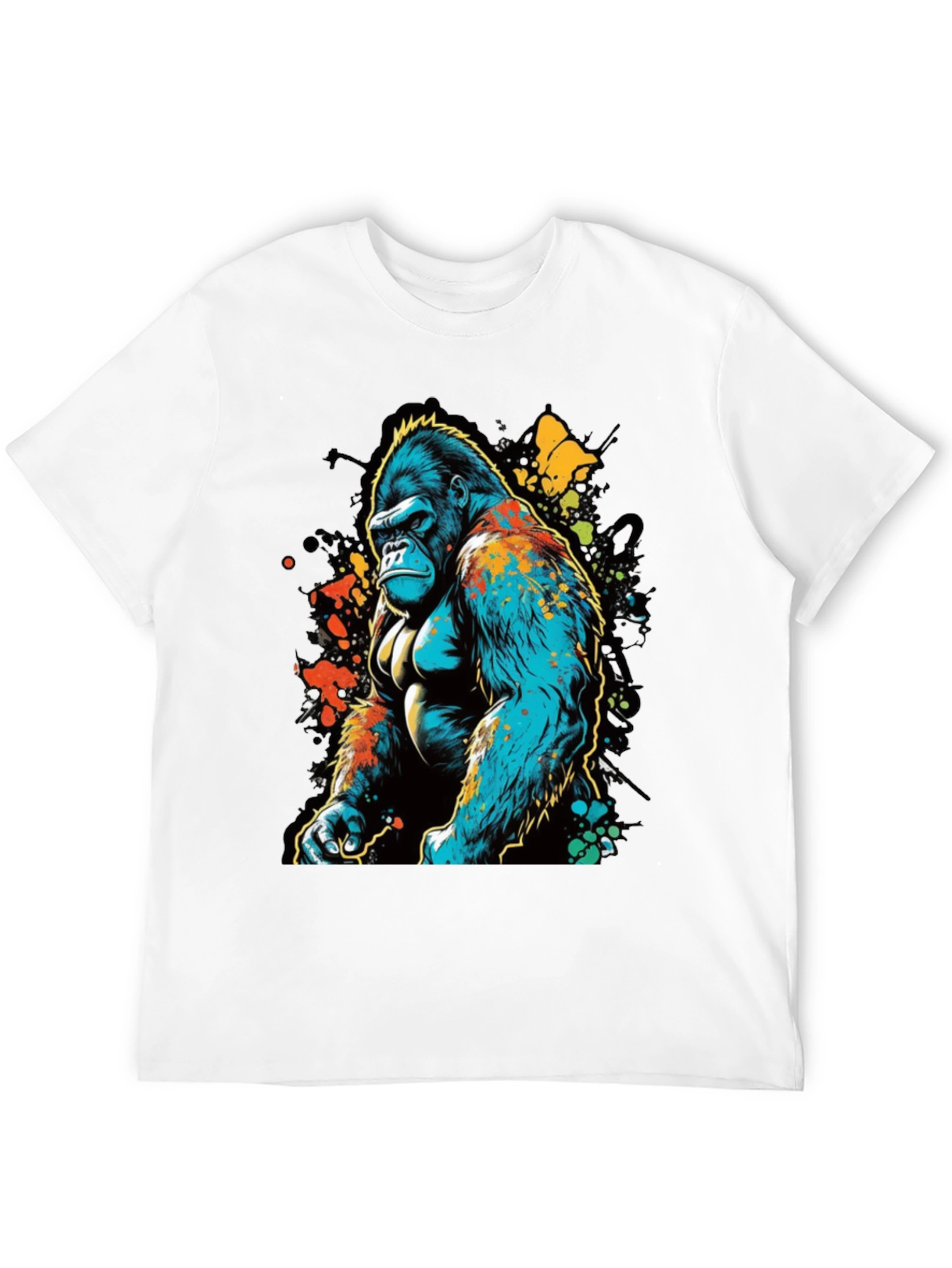 Abstract Gorilla Graphic T-Shirt - Black