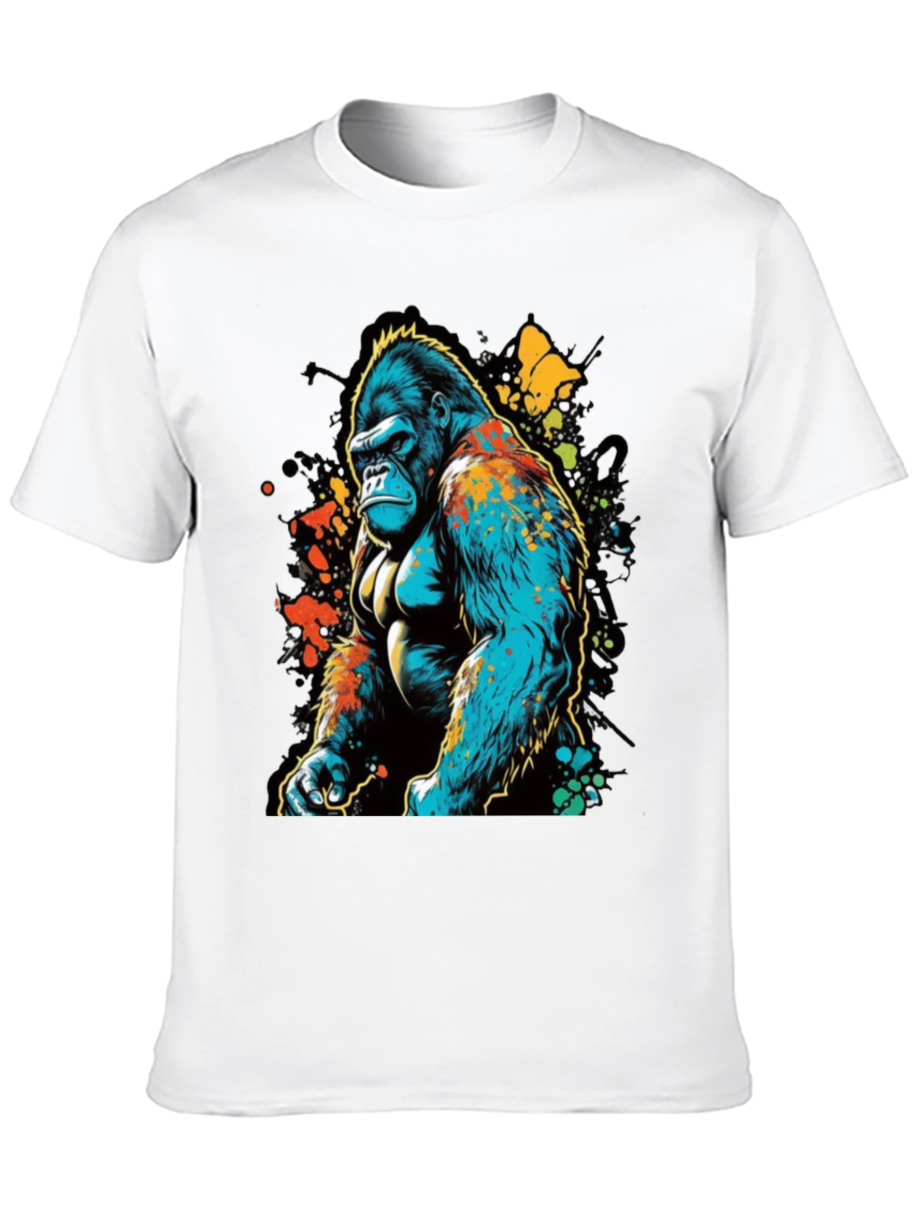 Abstract Gorilla Graphic T-Shirt - Black