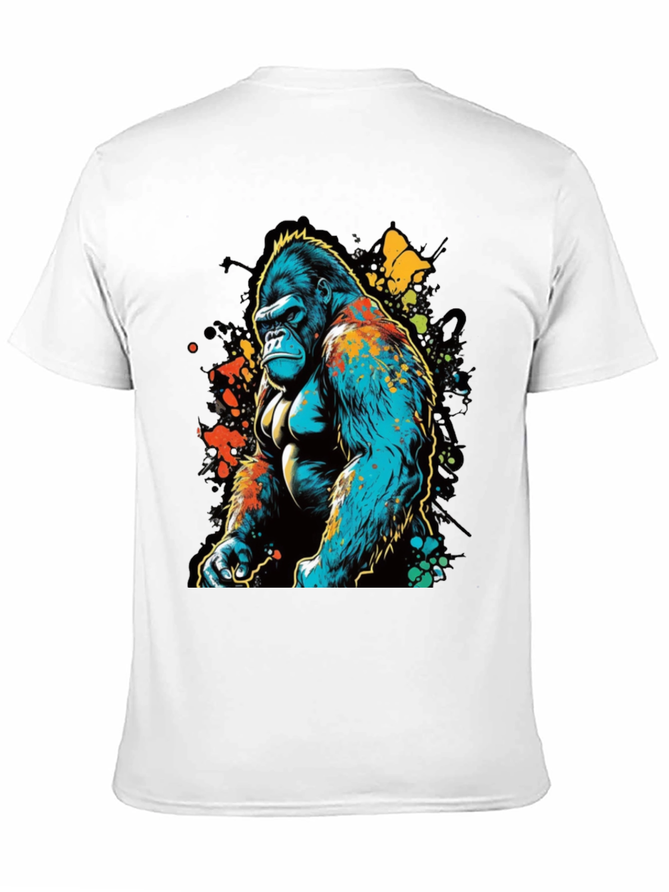 Abstract Gorilla Graphic T-Shirt - Black