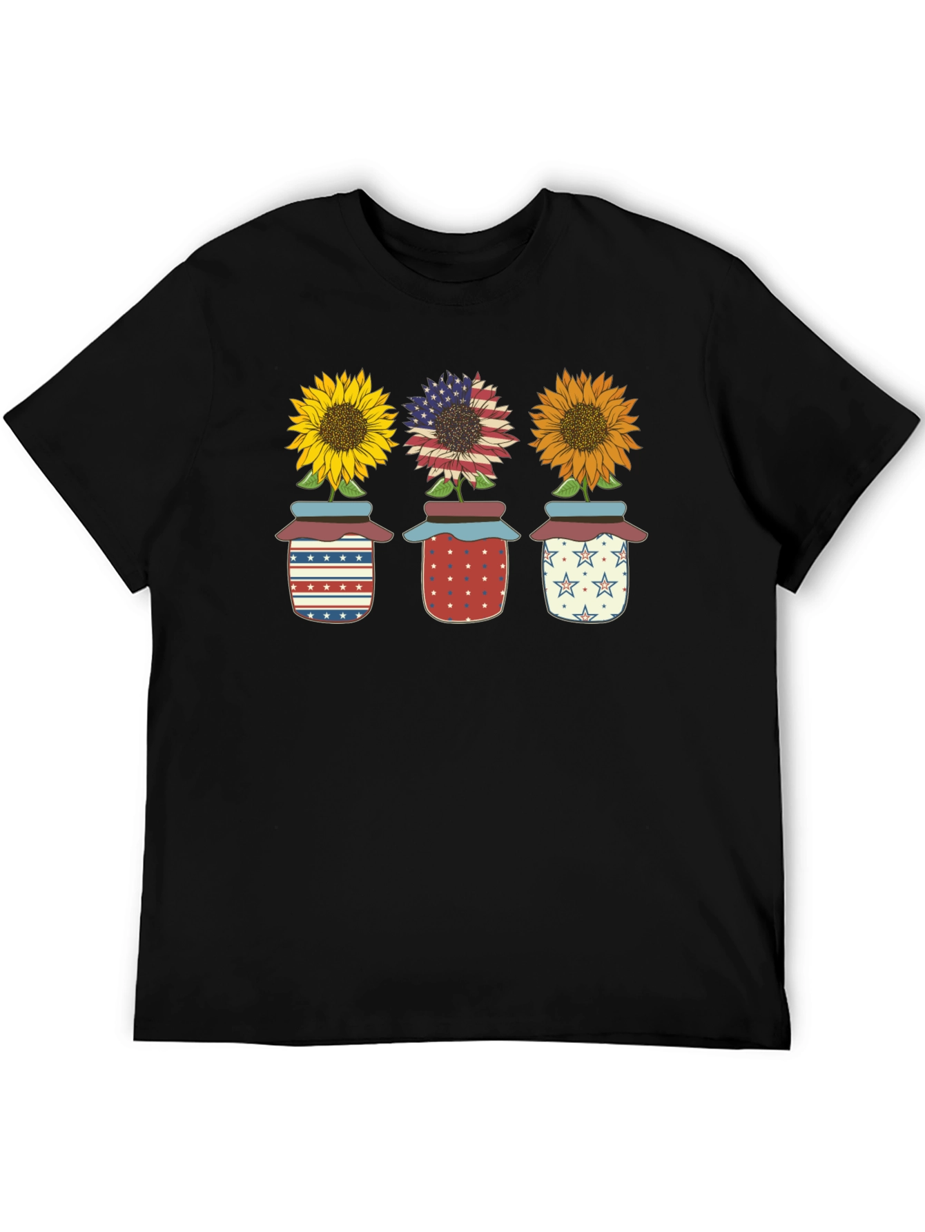 Patriotic Sunflowers in Jars Graphic Tee