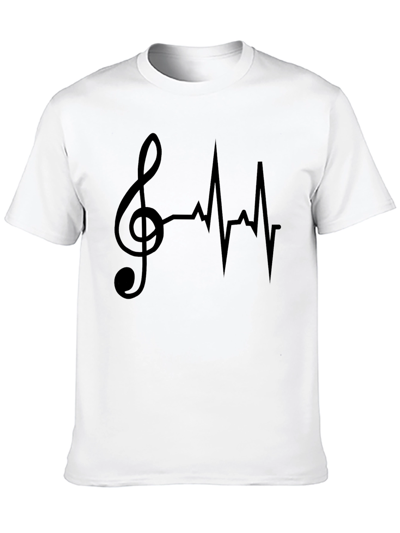 Music Lovers Heartbeat T-Shirt - Black