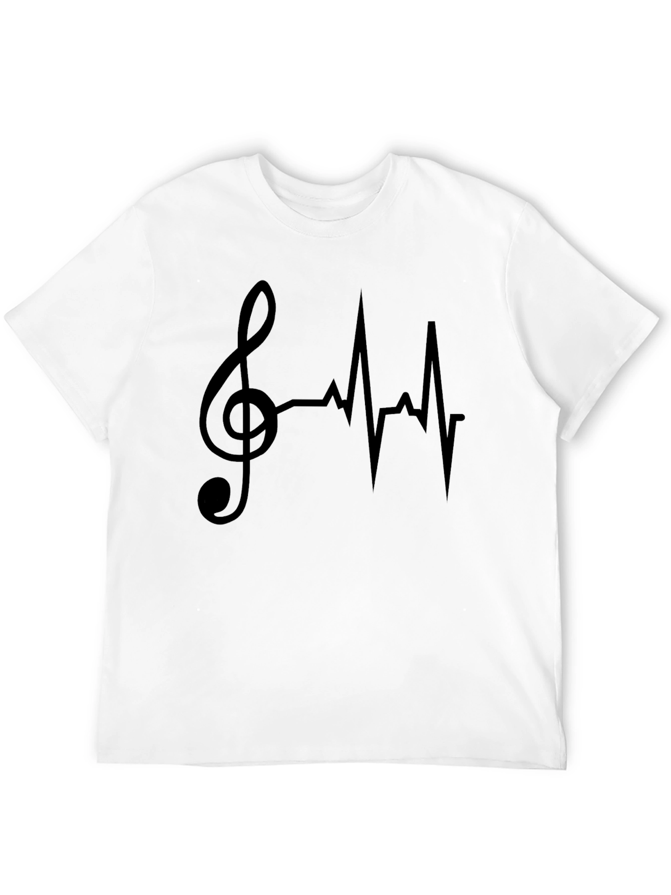 Music Lovers Heartbeat T-Shirt - Black