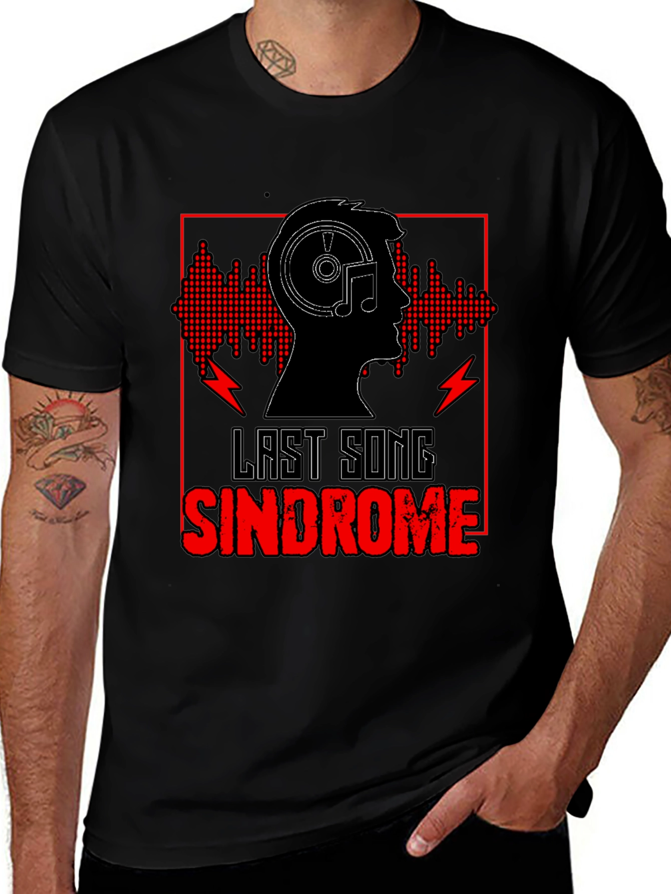 Last Song Syndrome Black Graphic Tee