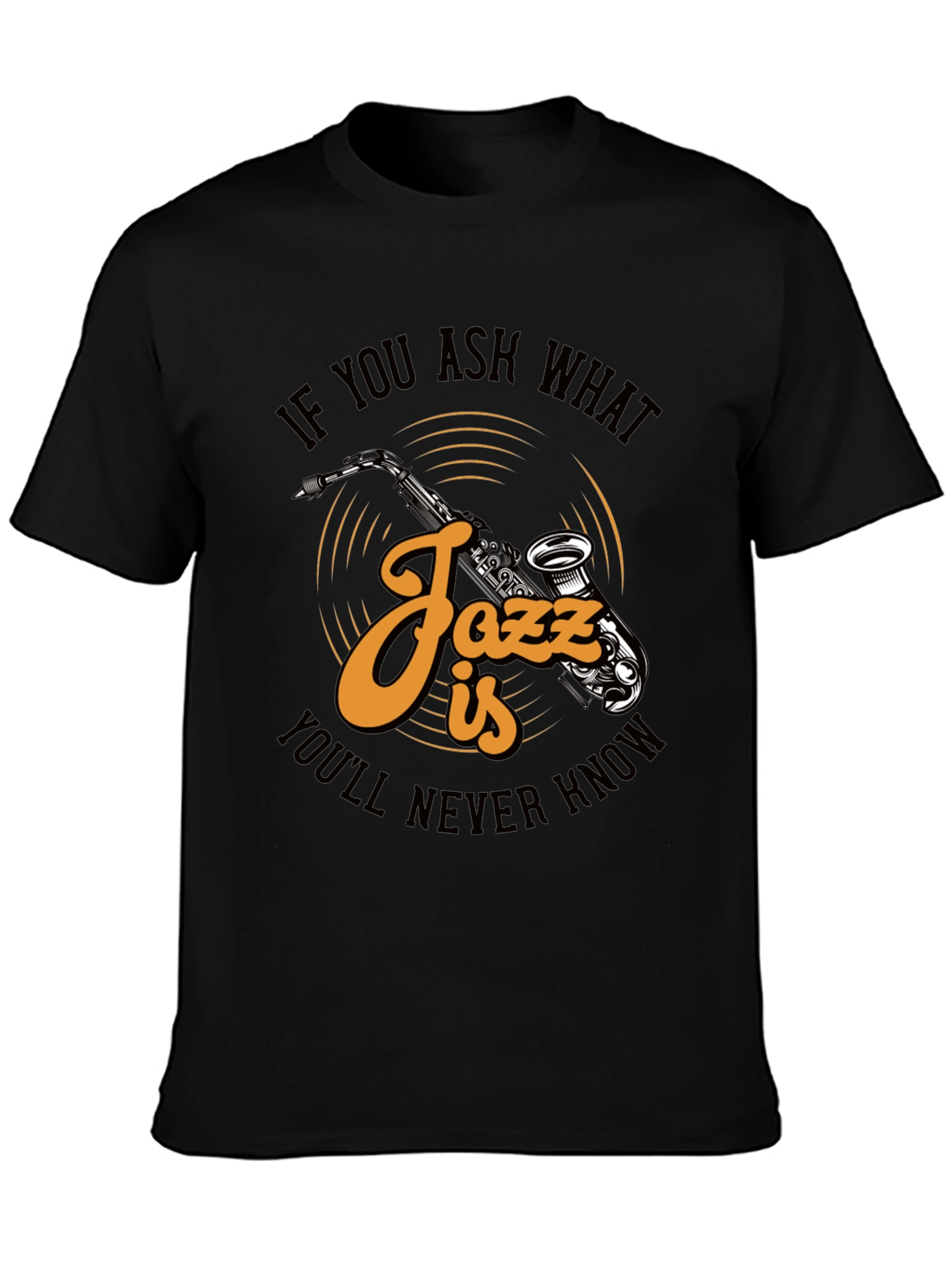 Jazz Music Saxophone Graphic Print T-Shirt