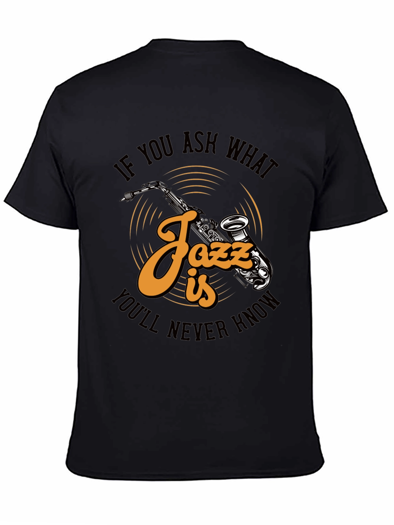 Jazz Music Saxophone Graphic Print T-Shirt