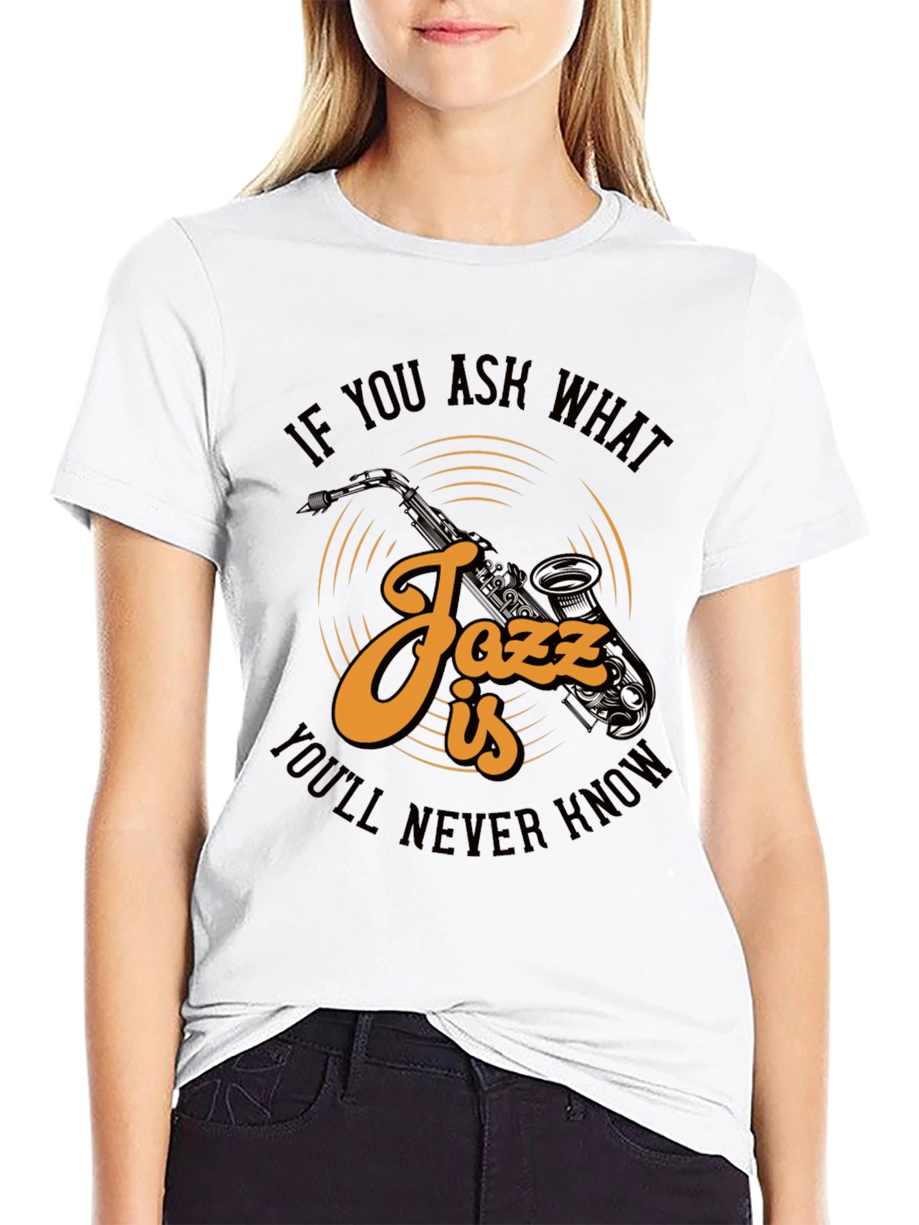 Jazz Music Saxophone Graphic Print T-Shirt