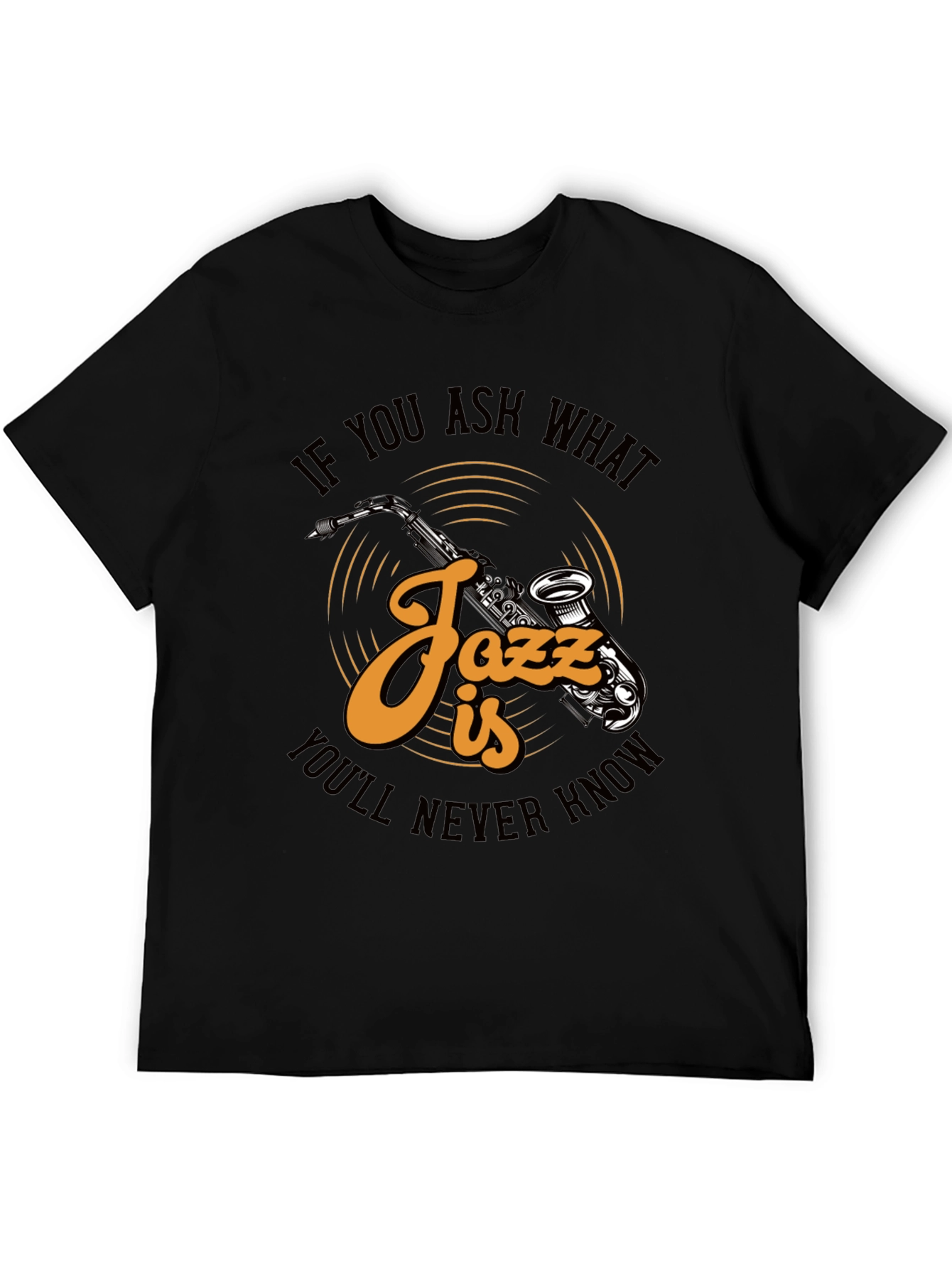 Jazz Music Saxophone Graphic Print T-Shirt