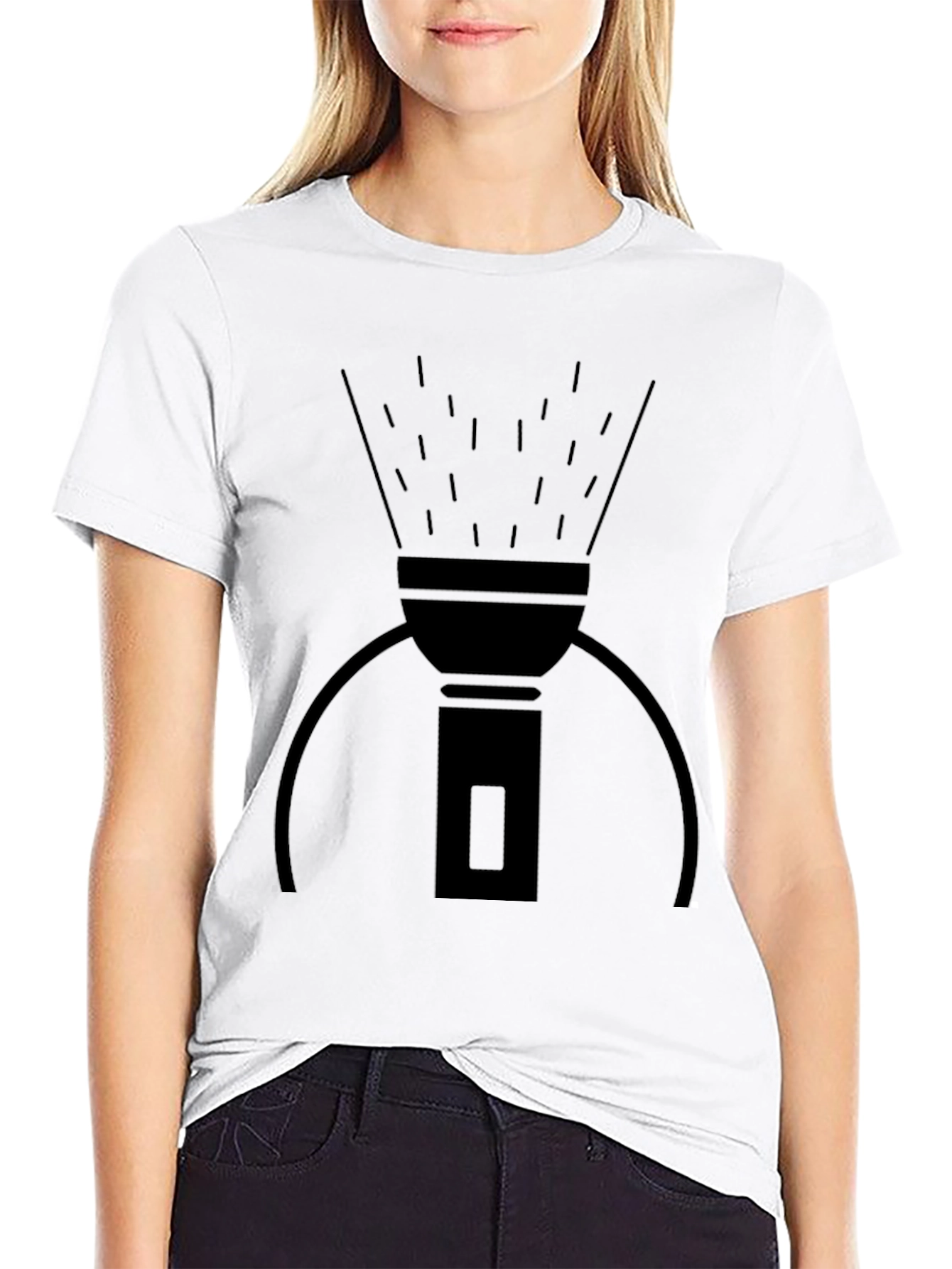 Flashlight Graphic Tee - Soft Black Cotton T-Shirt