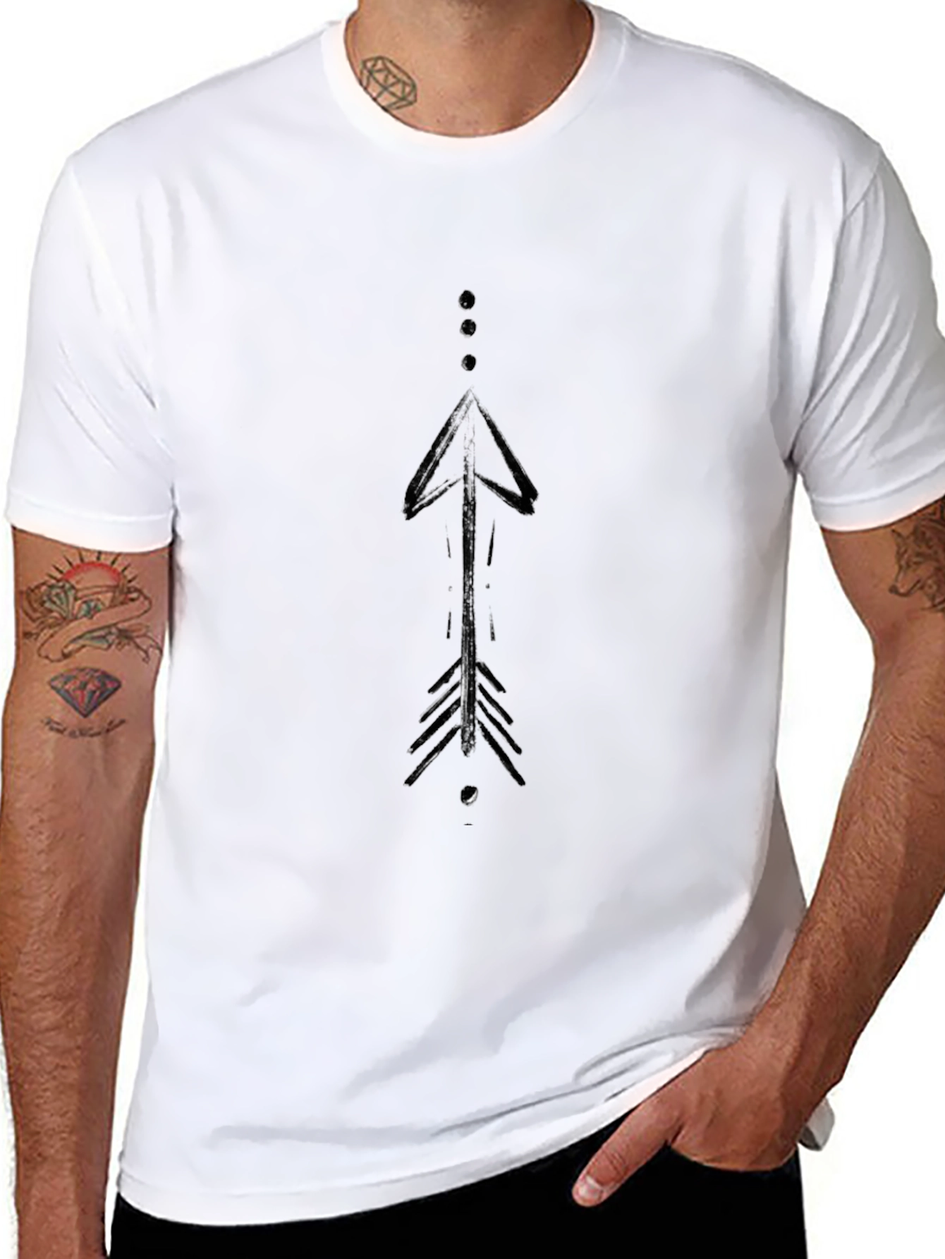 Modern Arrow Graphic Black T-Shirt