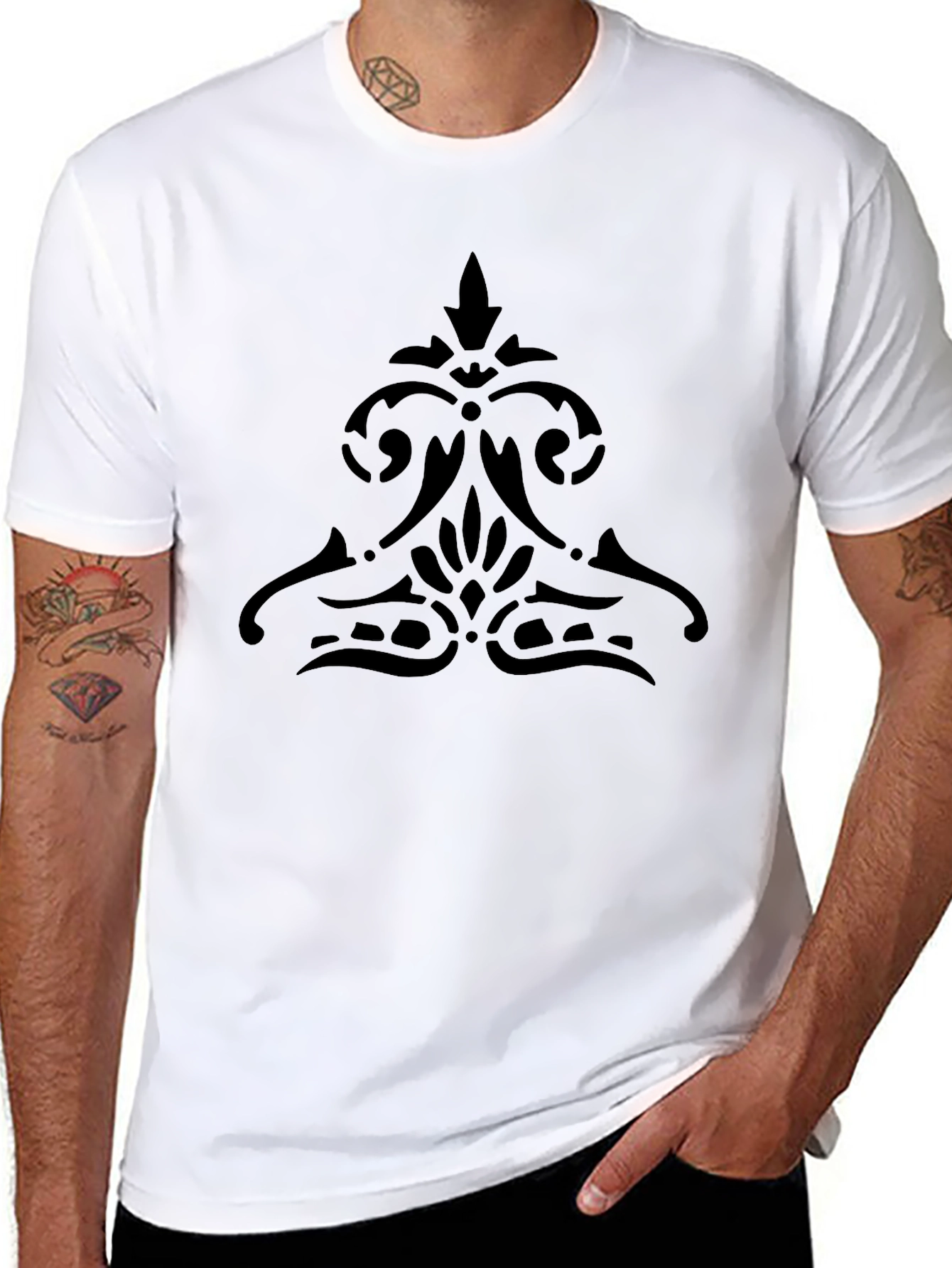 Elegant Black Graphic Tee - Stylish Menswear