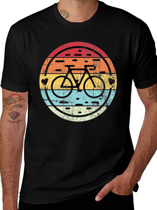 Vintage Sunset Bicycle T-Shirt - Retro Cycling Tee