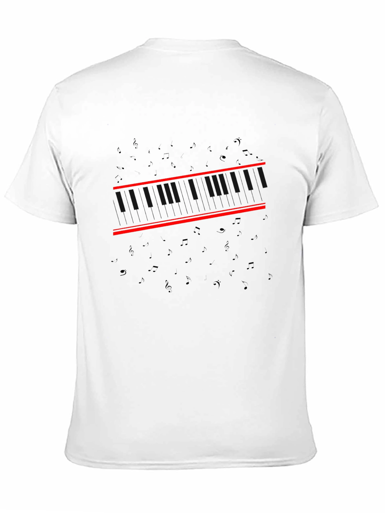 Mens Black T-Shirt with Red Stripe Design