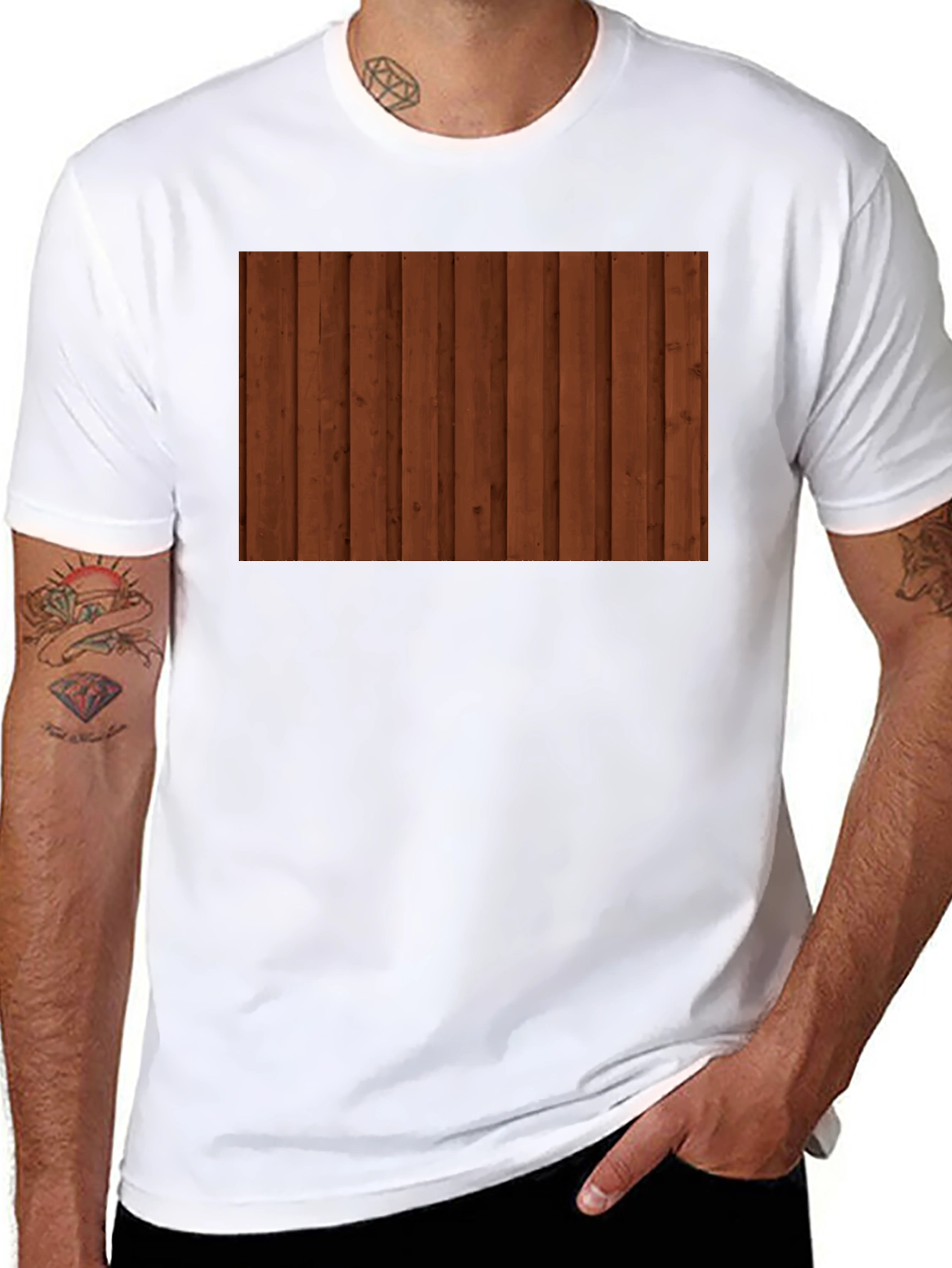 Wooden Plank T-Shirt - Rustic Style