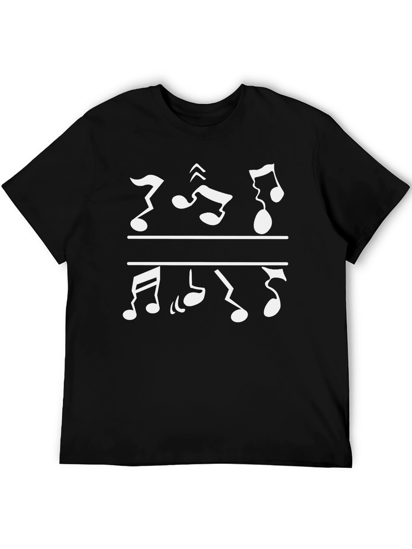 Musical Note Graphic Tee - Black Cotton