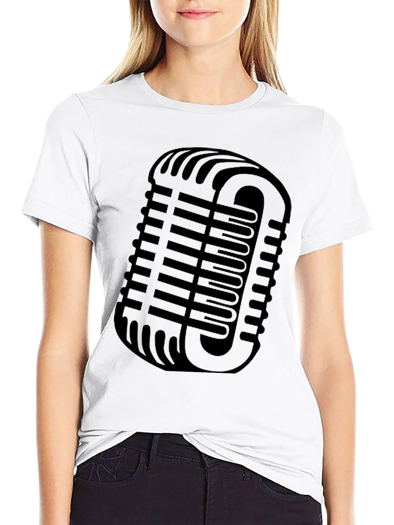 Retro Microphone Graphic T-Shirt - Classic Vocal Style