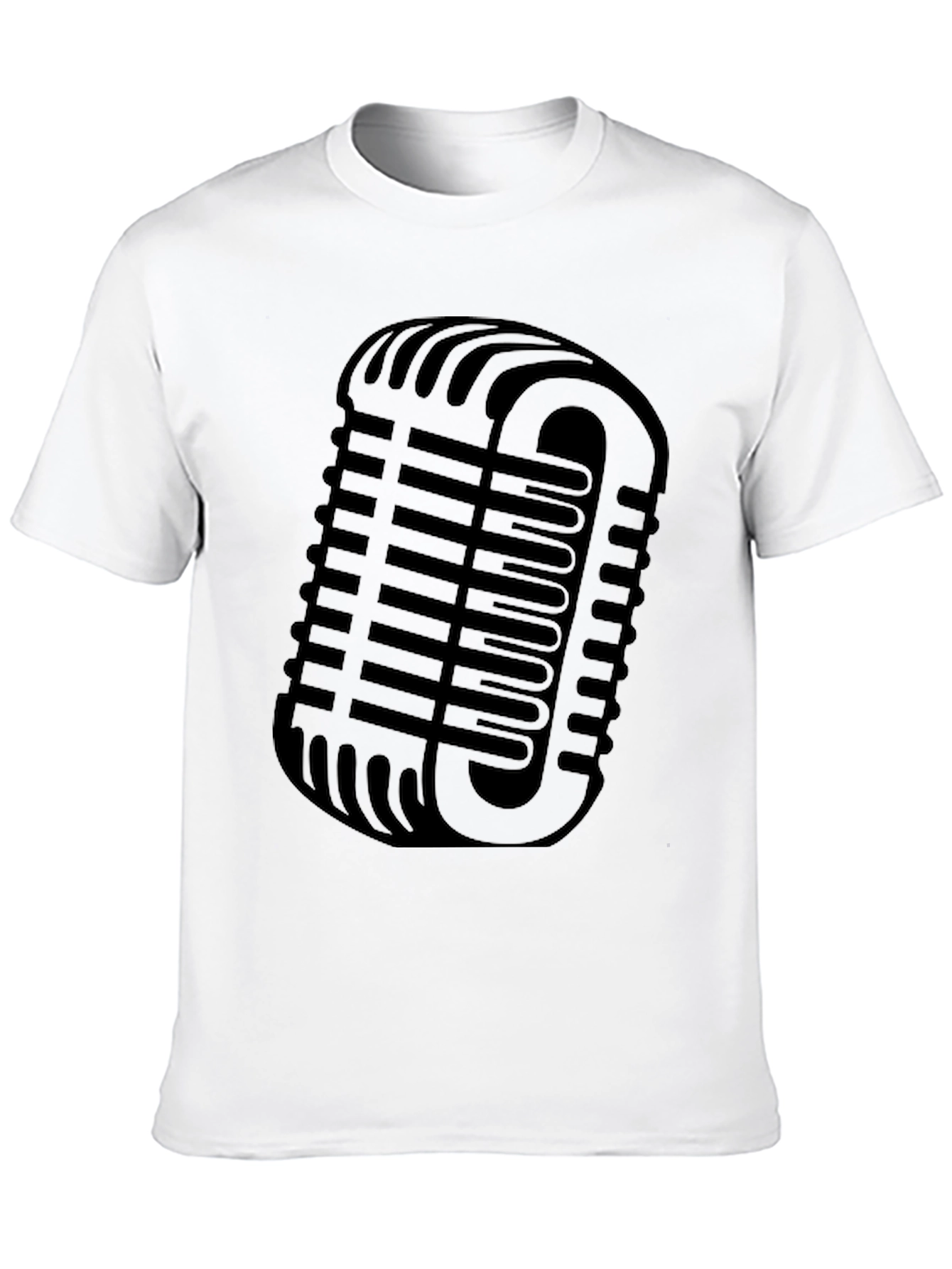 Retro Microphone Graphic T-Shirt - Classic Vocal Style