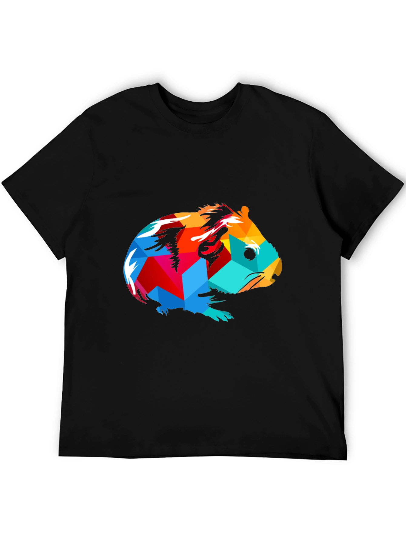 Geometric Guinea Pig Graphic Tee - Modern Art Style