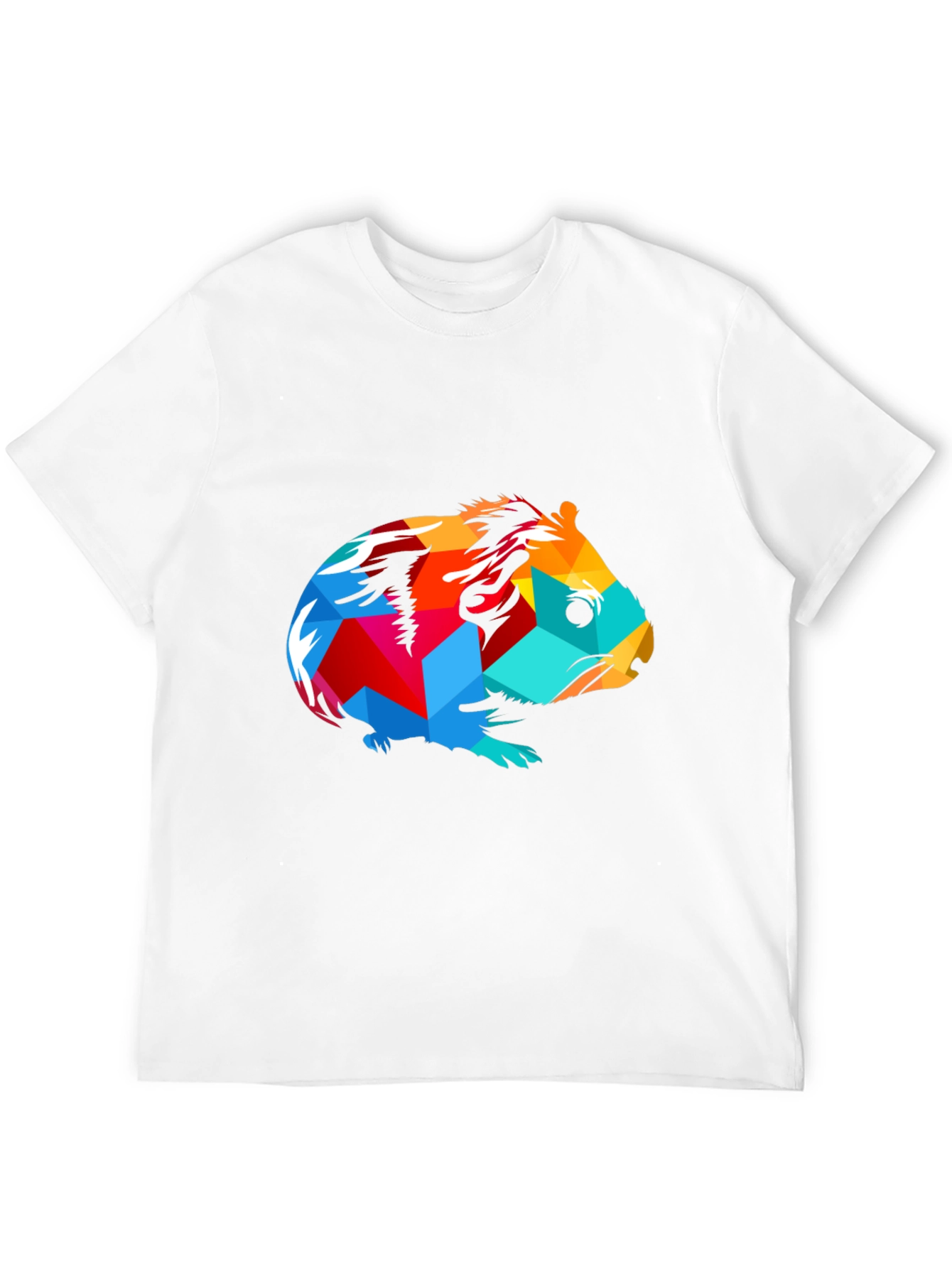 Geometric Guinea Pig Graphic Tee - Modern Art Style