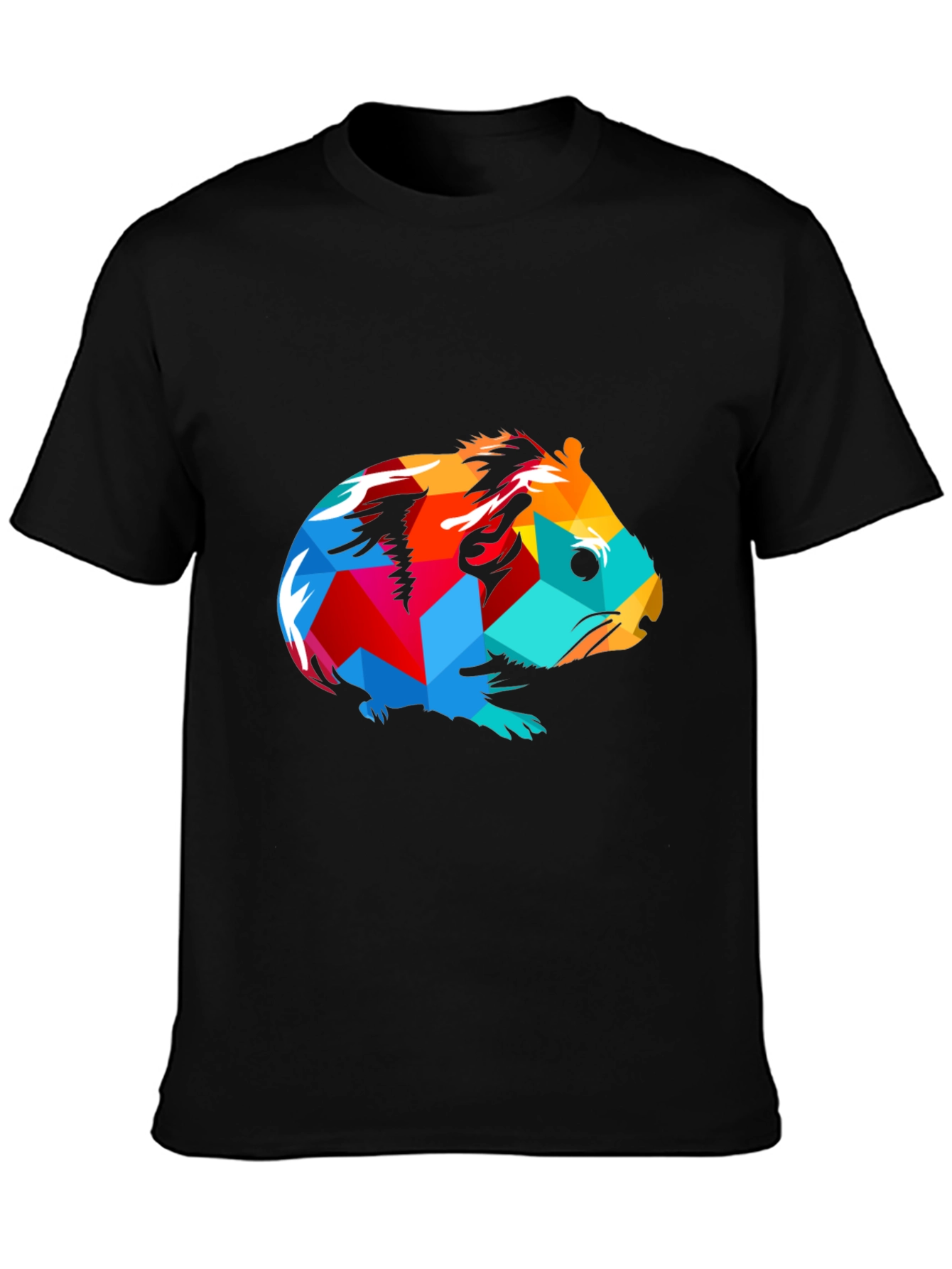 Geometric Guinea Pig Graphic Tee - Modern Art Style