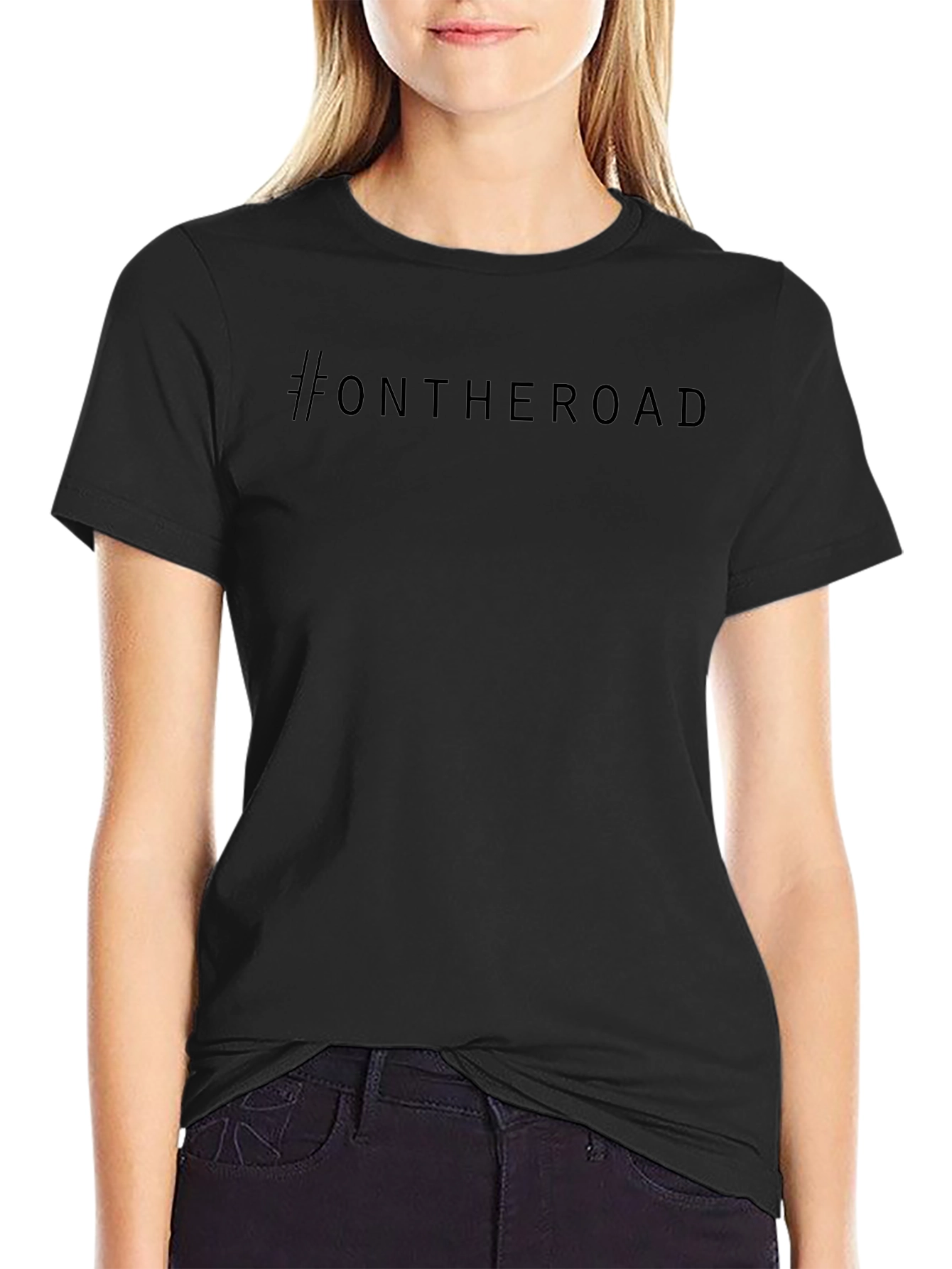 #OnTheRoad Black T-Shirt - Stylish & Comfortable