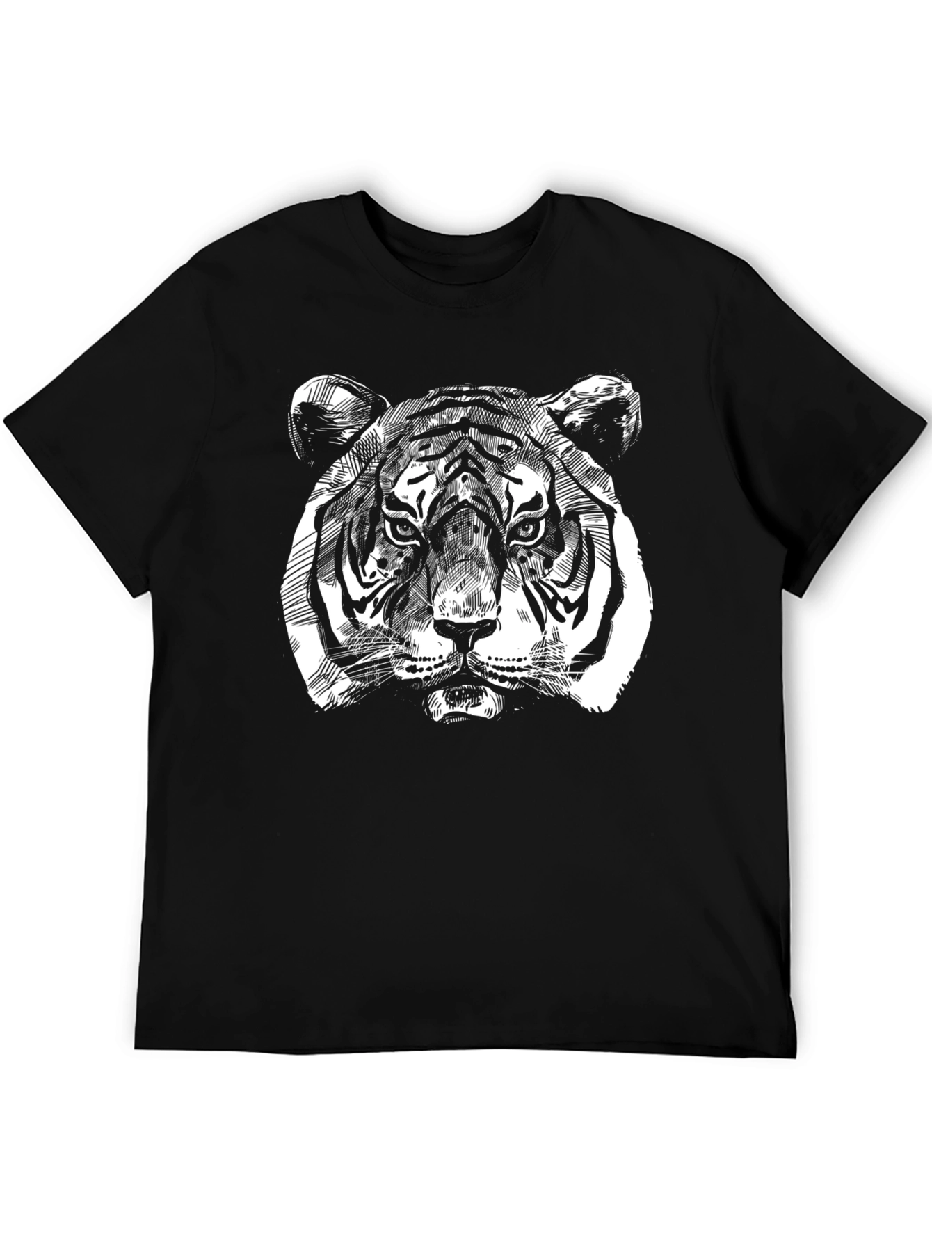 Bold Tiger Graphic Tee - Mens Black T-Shirt